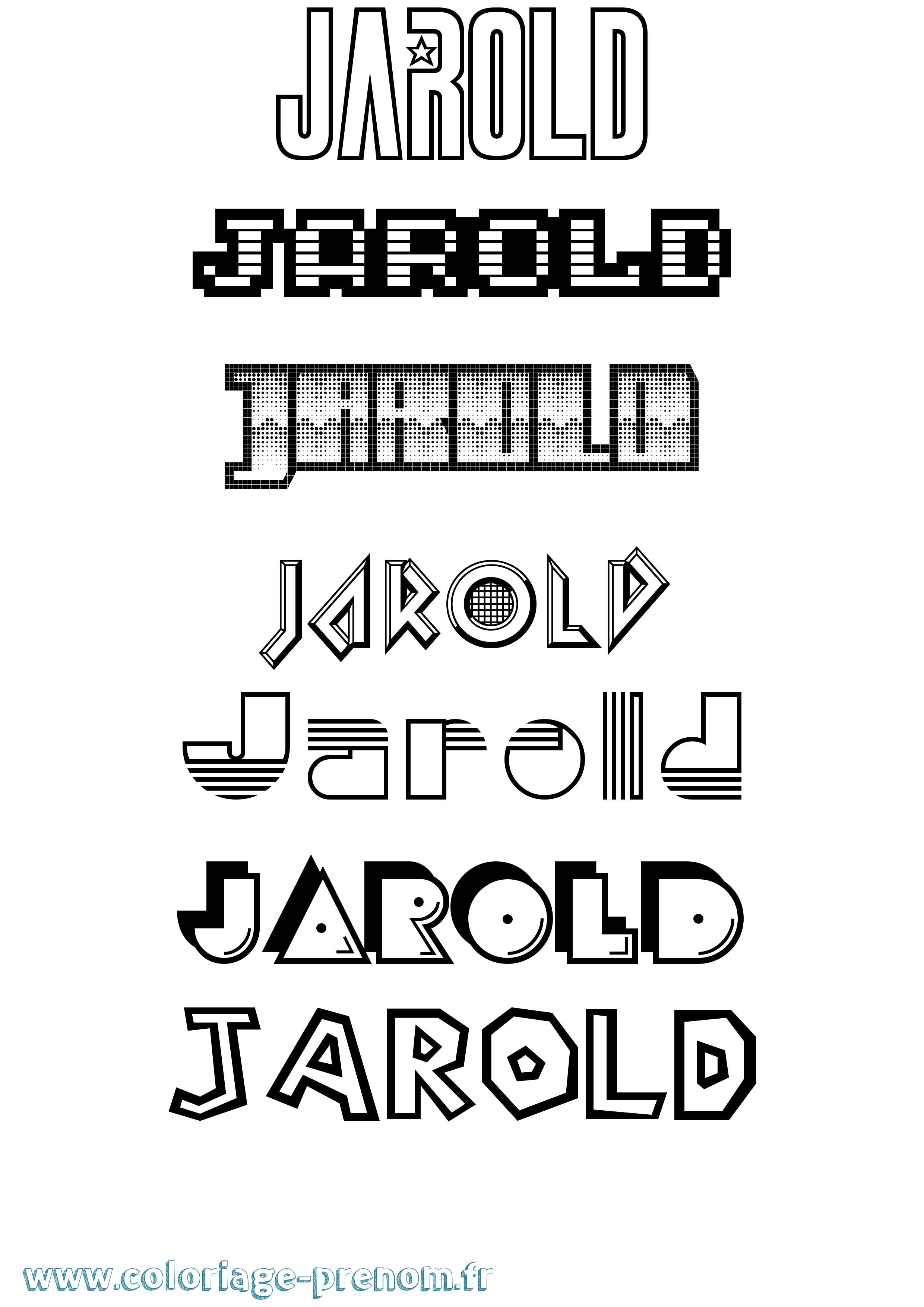 Coloriage Jarold Jeux Vidéos Coloriage prénom Jarold Jeux Vidéos