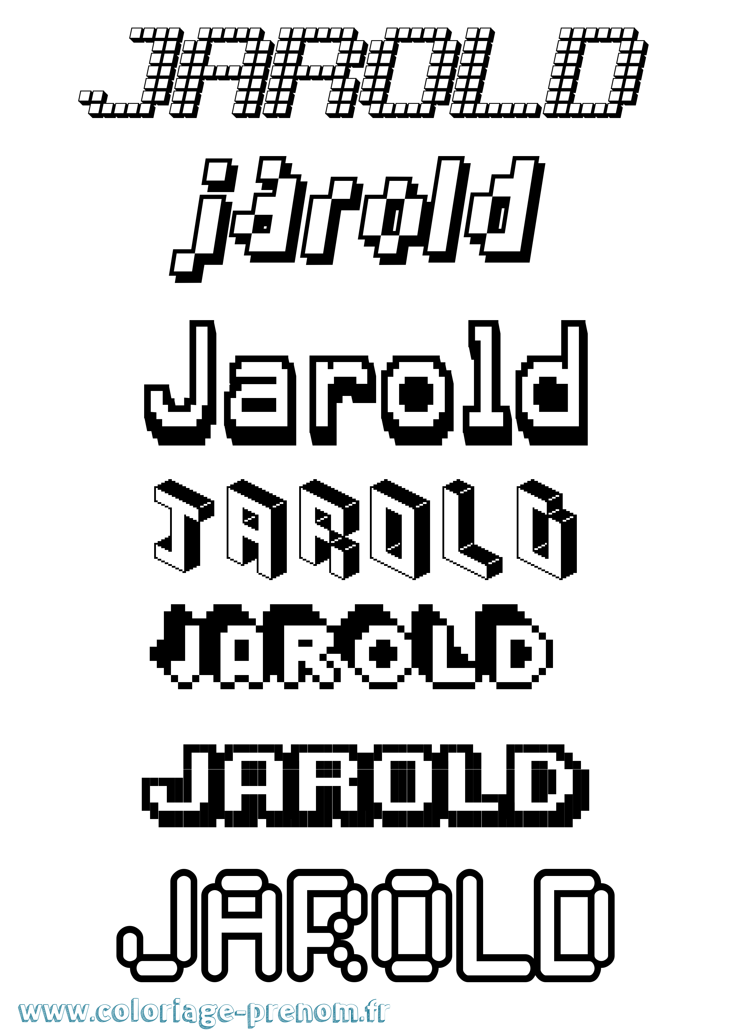Coloriage Jarold Pixel Coloriage prénom Jarold Pixel