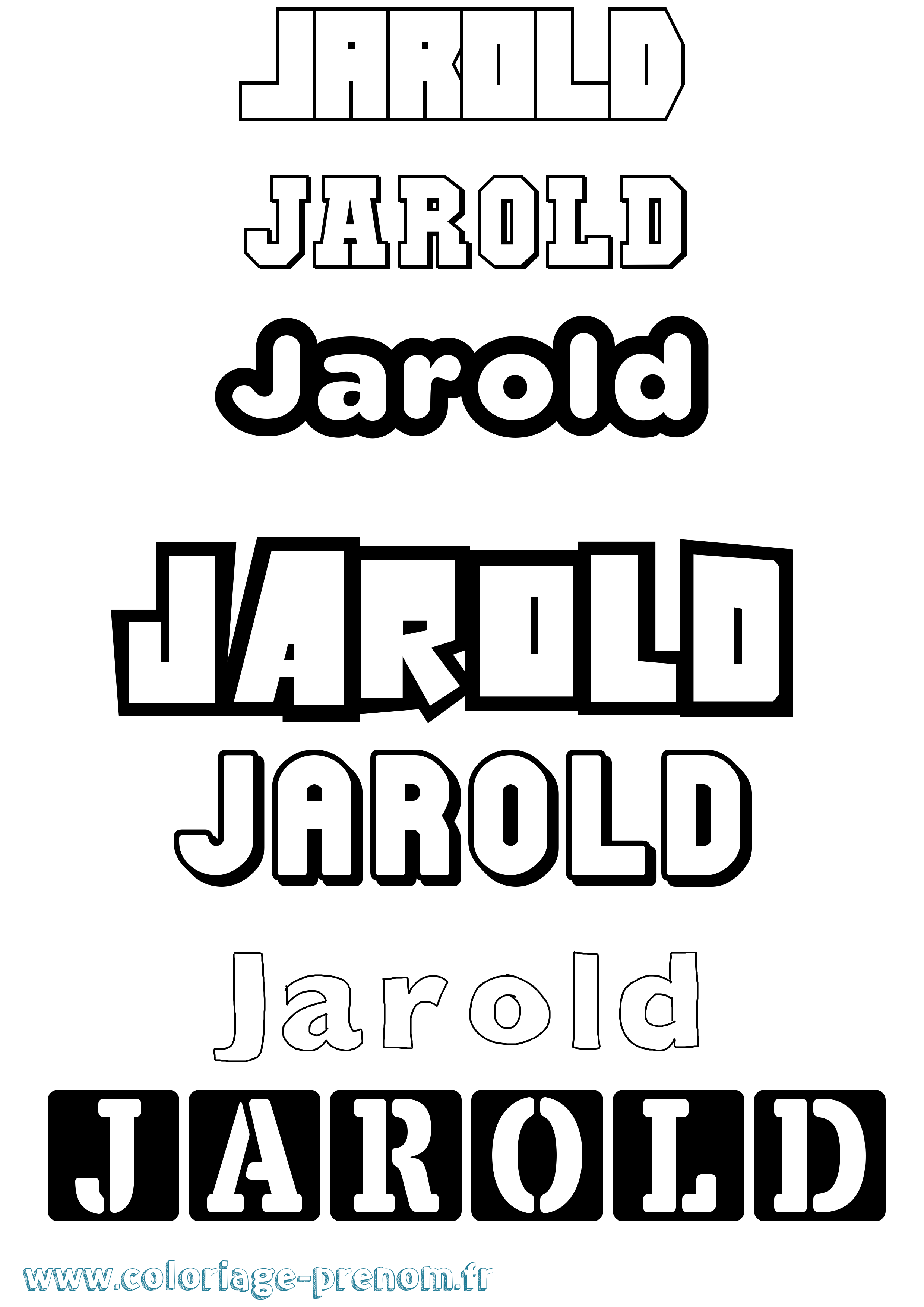 Coloriage Jarold Simple Coloriage prénom Jarold Simple
