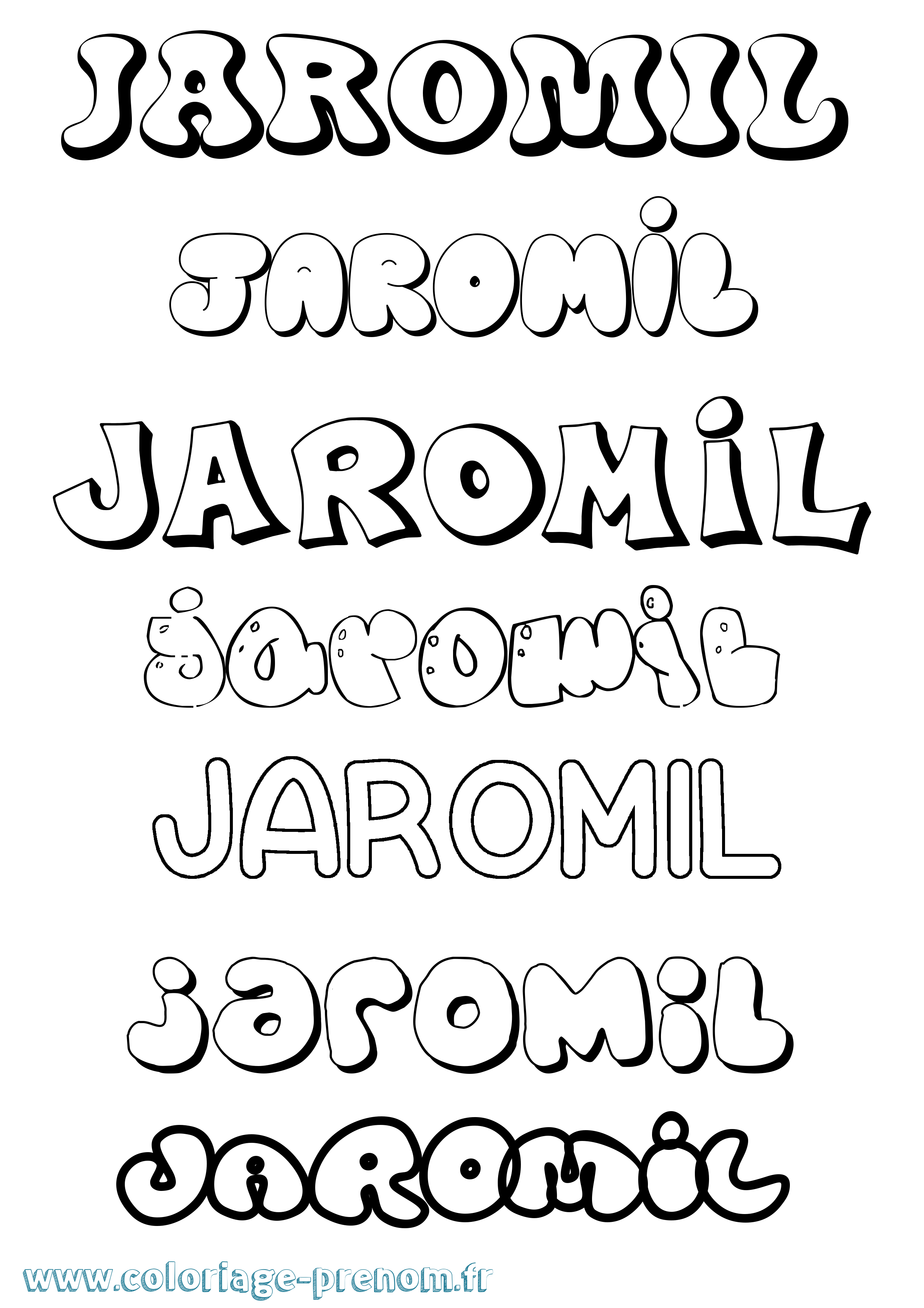 Coloriage Jaromil Bubble Coloriage prénom Jaromil Bubble
