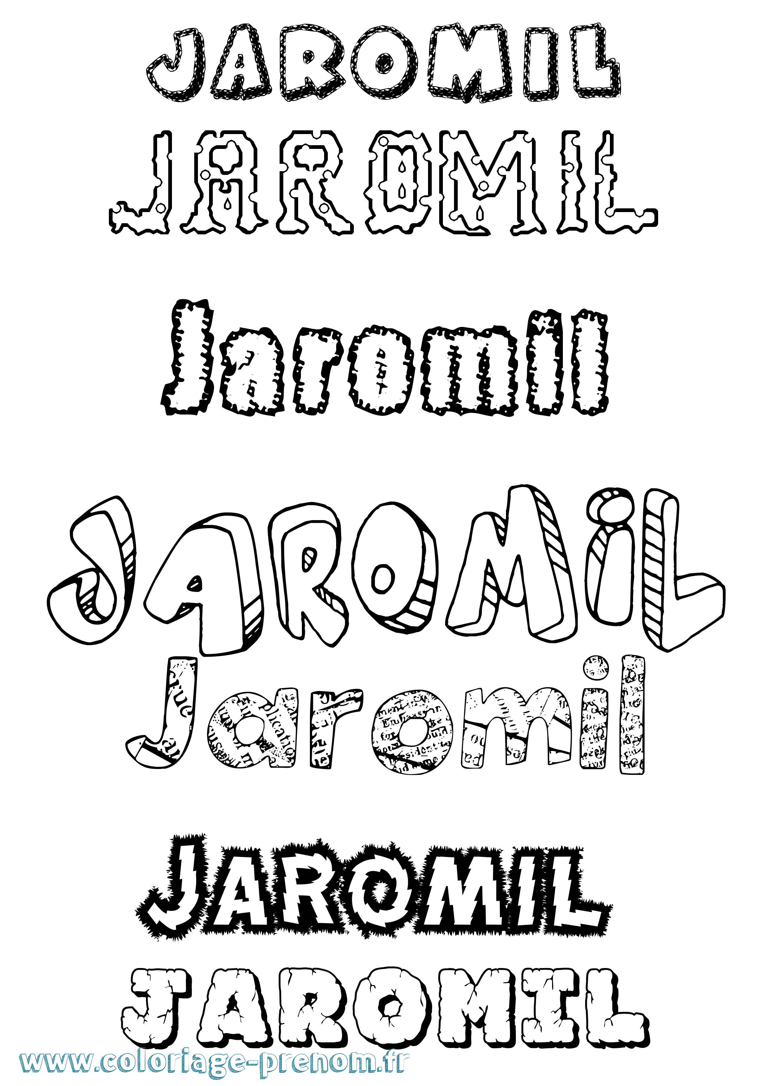 Coloriage Jaromil Destructuré Coloriage prénom Jaromil Destructuré