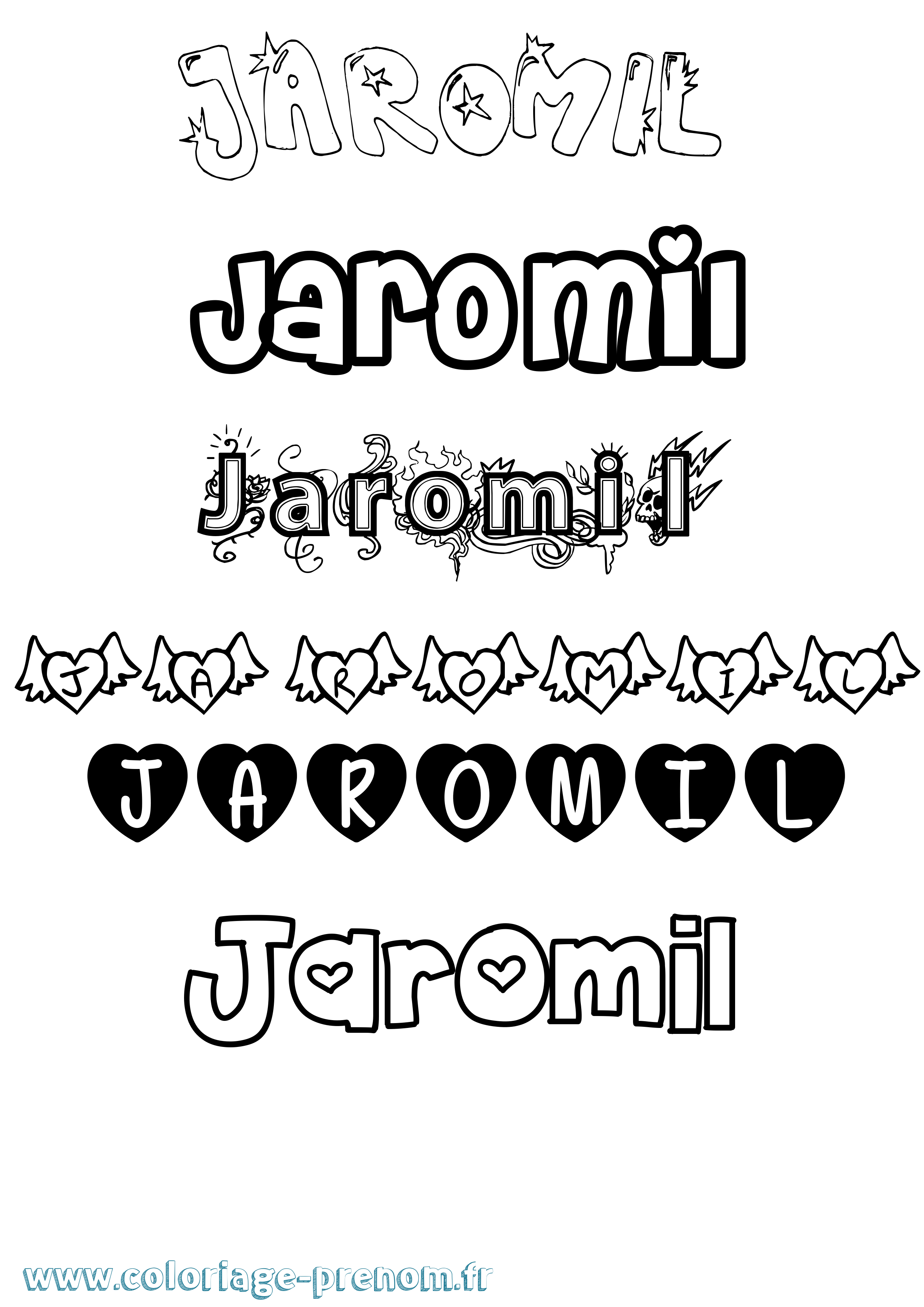 Coloriage Jaromil Girly Coloriage prénom Jaromil Girly