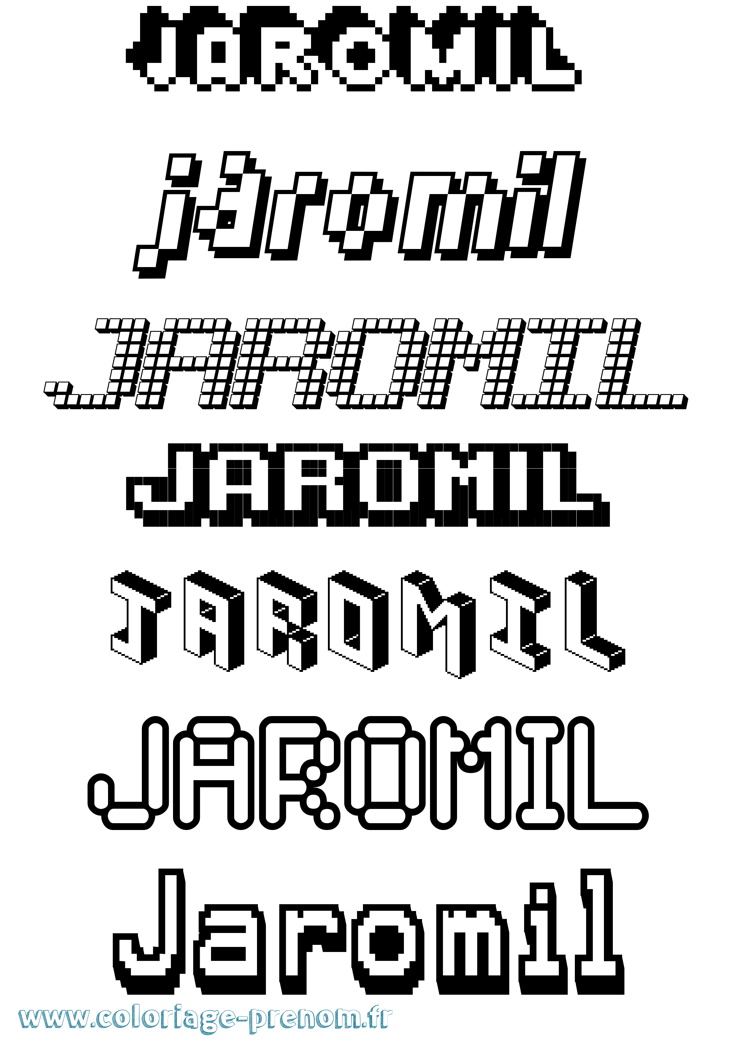 Coloriage Jaromil Pixel Coloriage prénom Jaromil Pixel