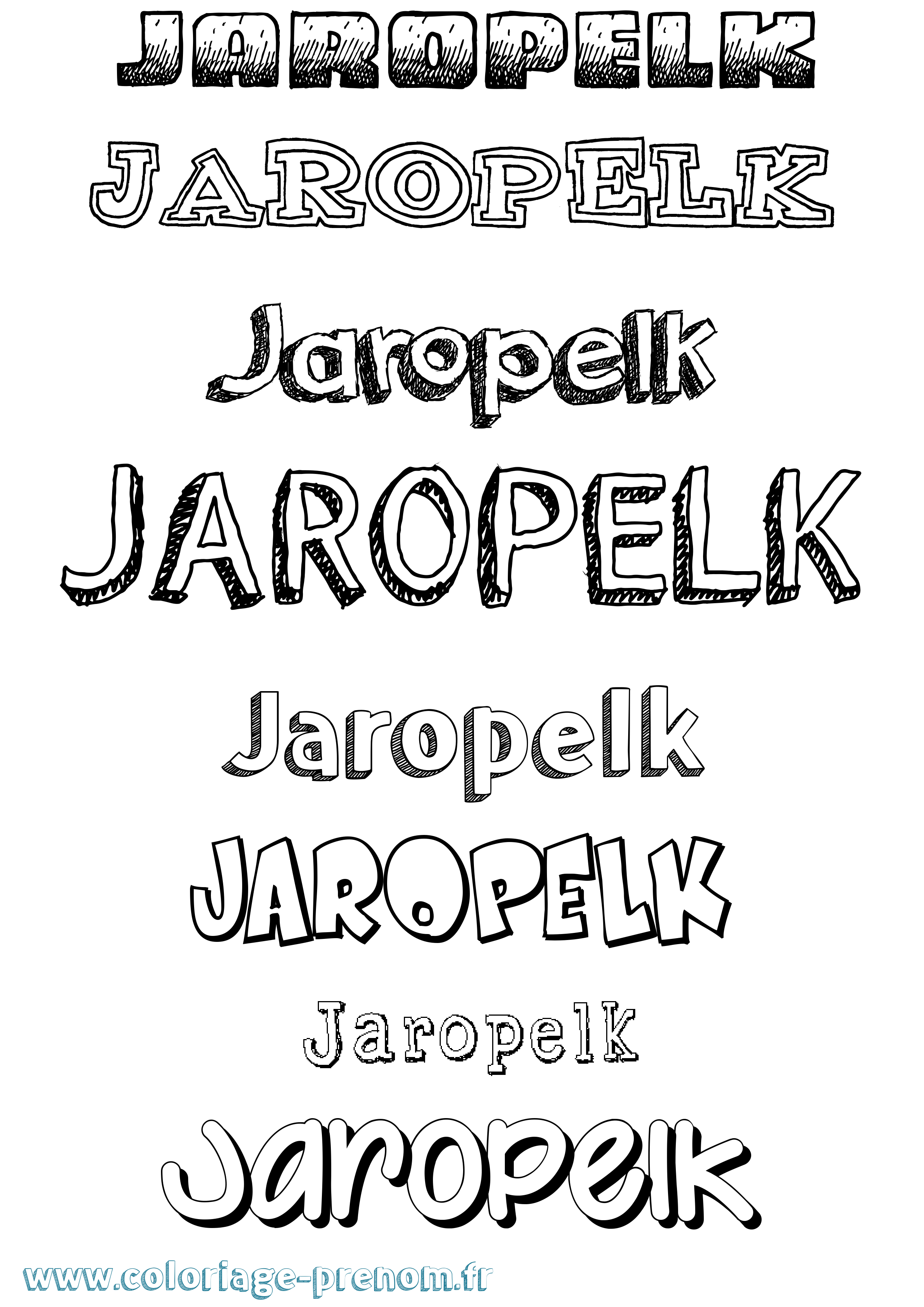 Coloriage prénom Jaropelk Dessiné