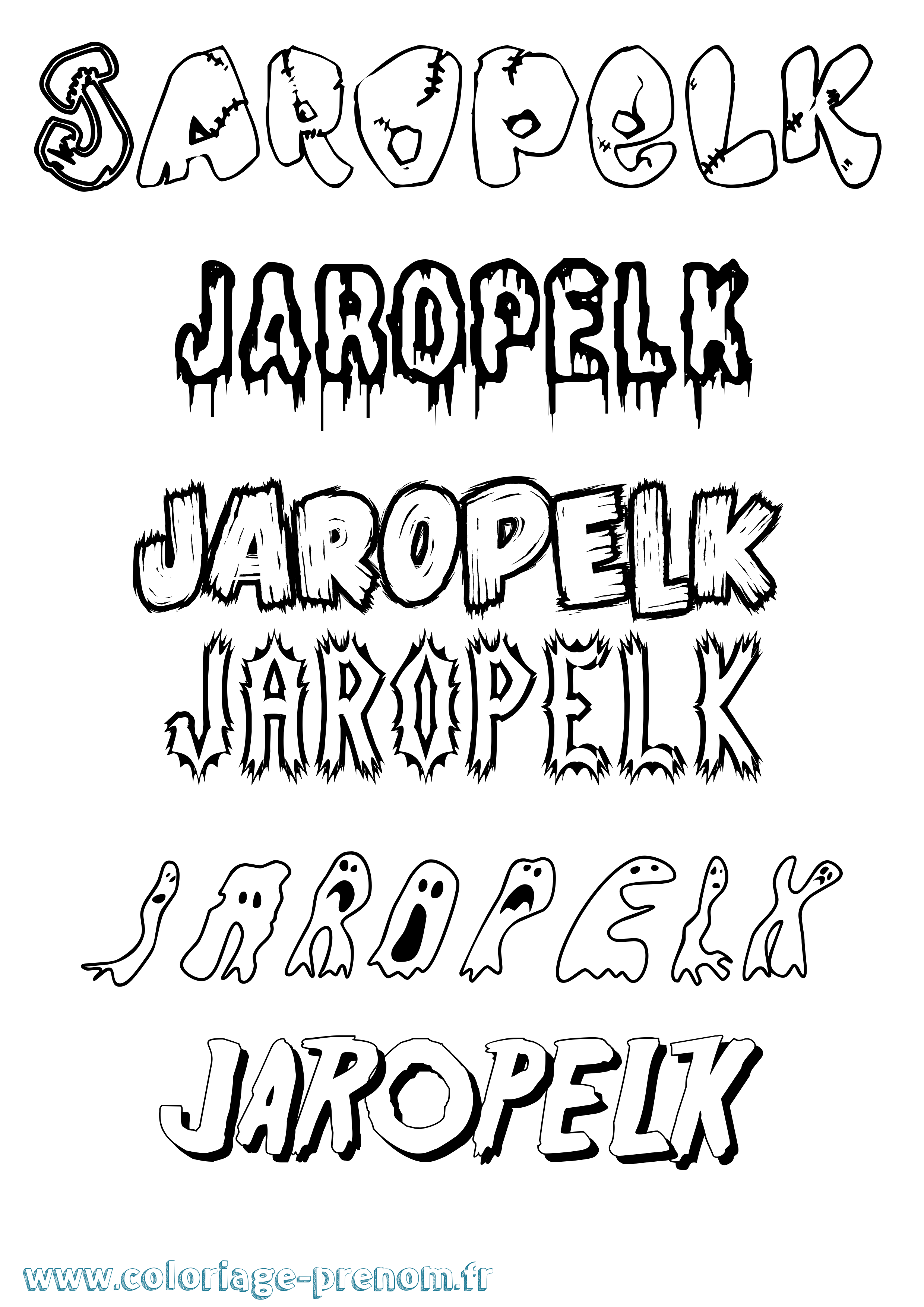 Coloriage prénom Jaropelk Frisson