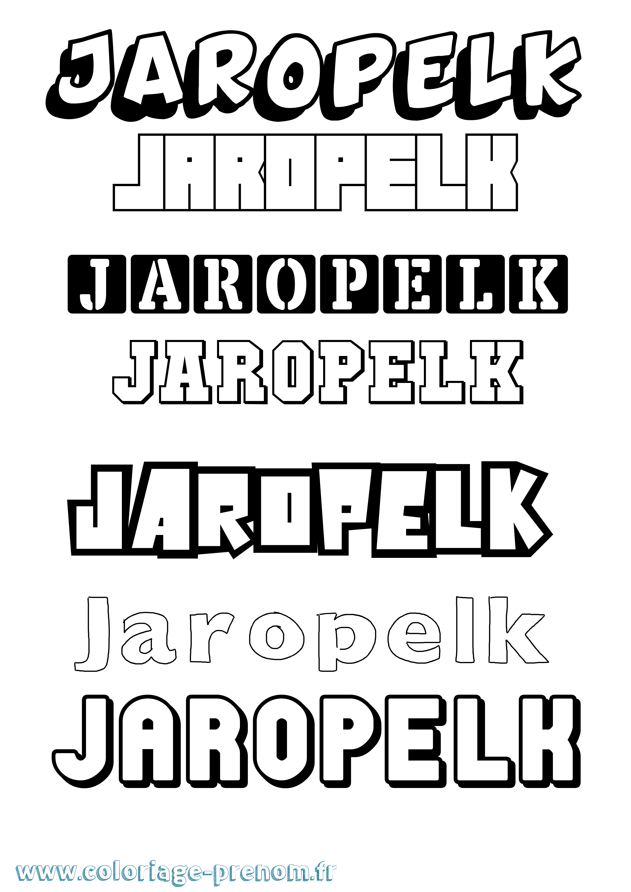 Coloriage prénom Jaropelk Simple