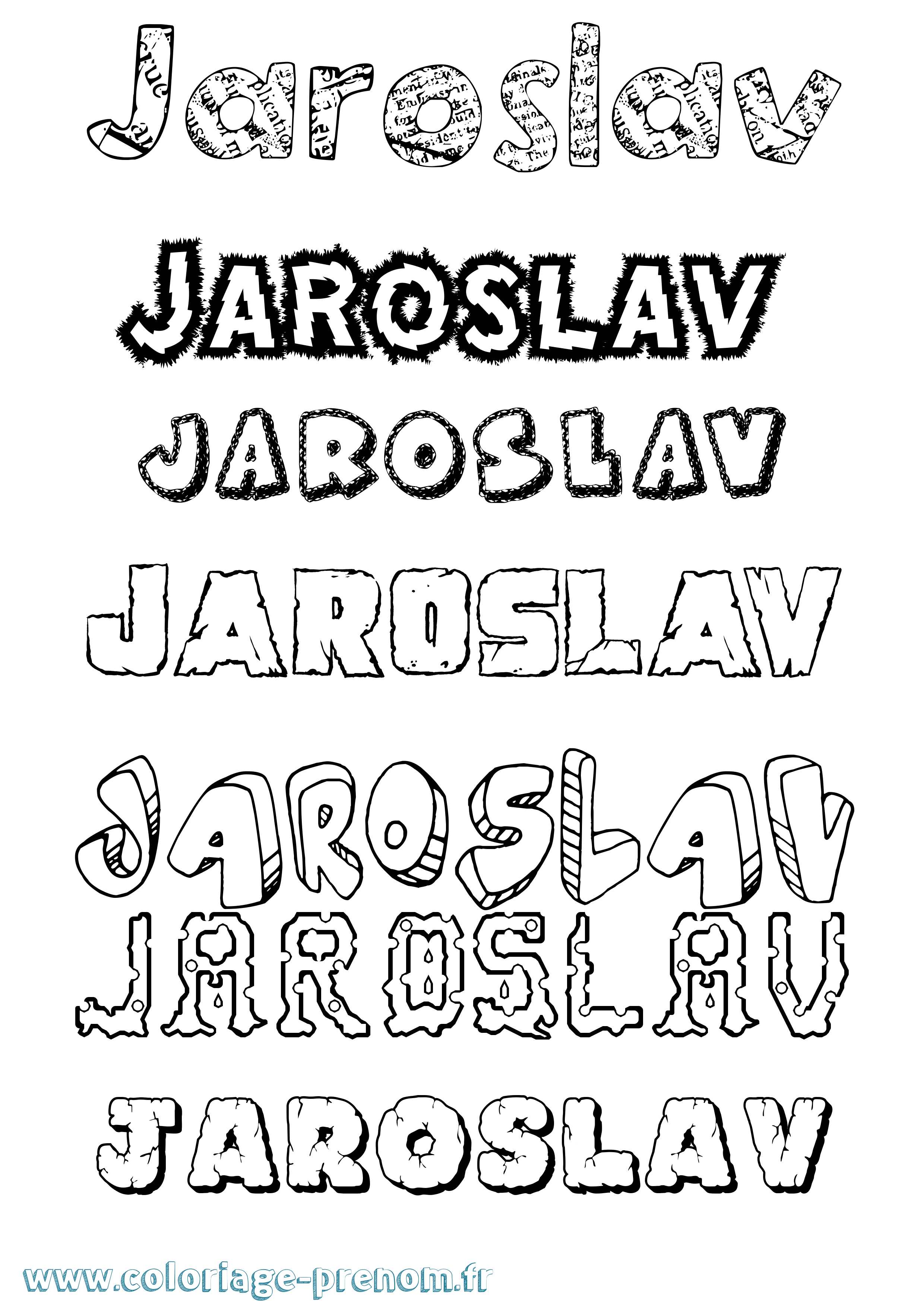 Coloriage prénom Jaroslav Destructuré