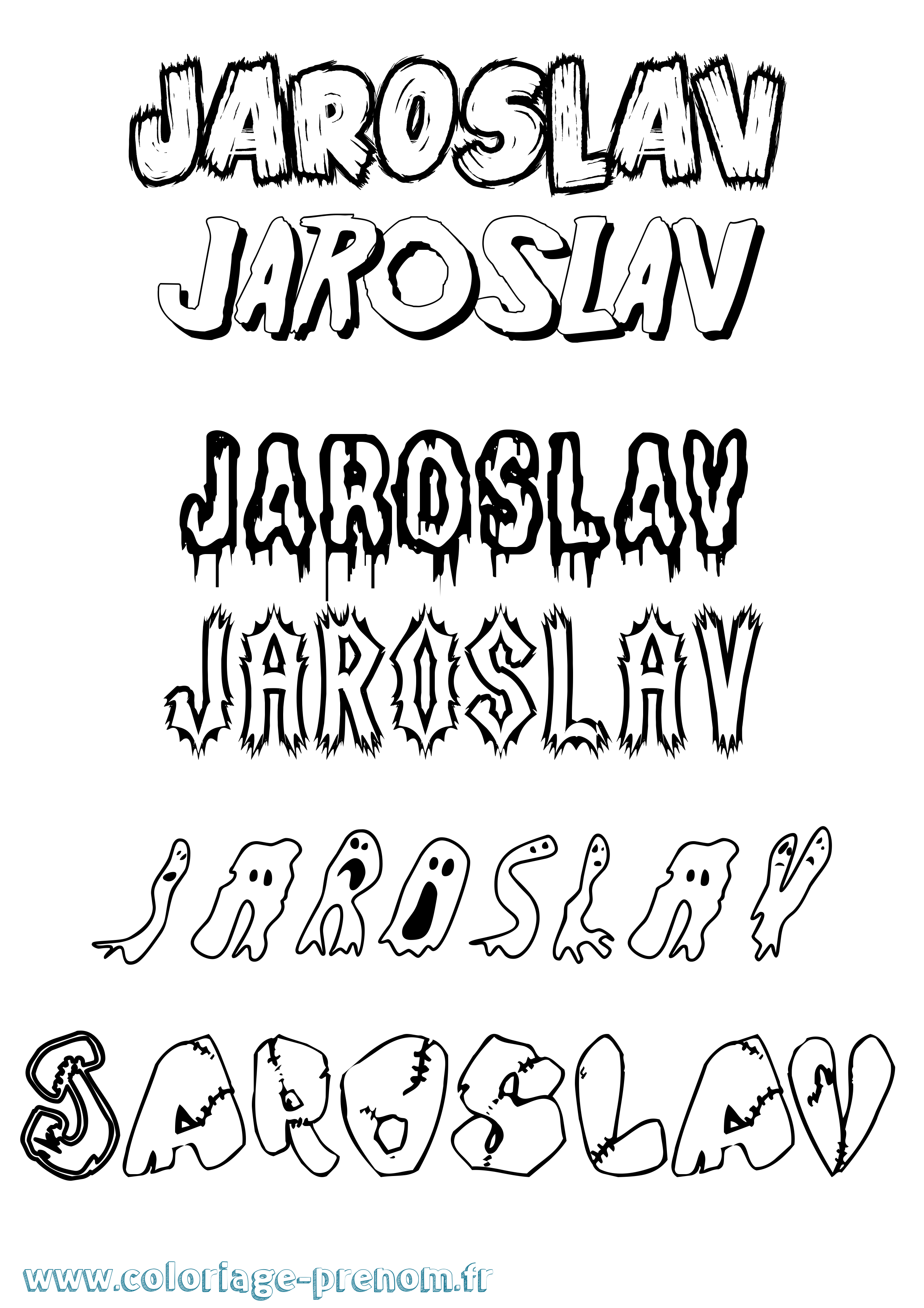 Coloriage prénom Jaroslav Frisson