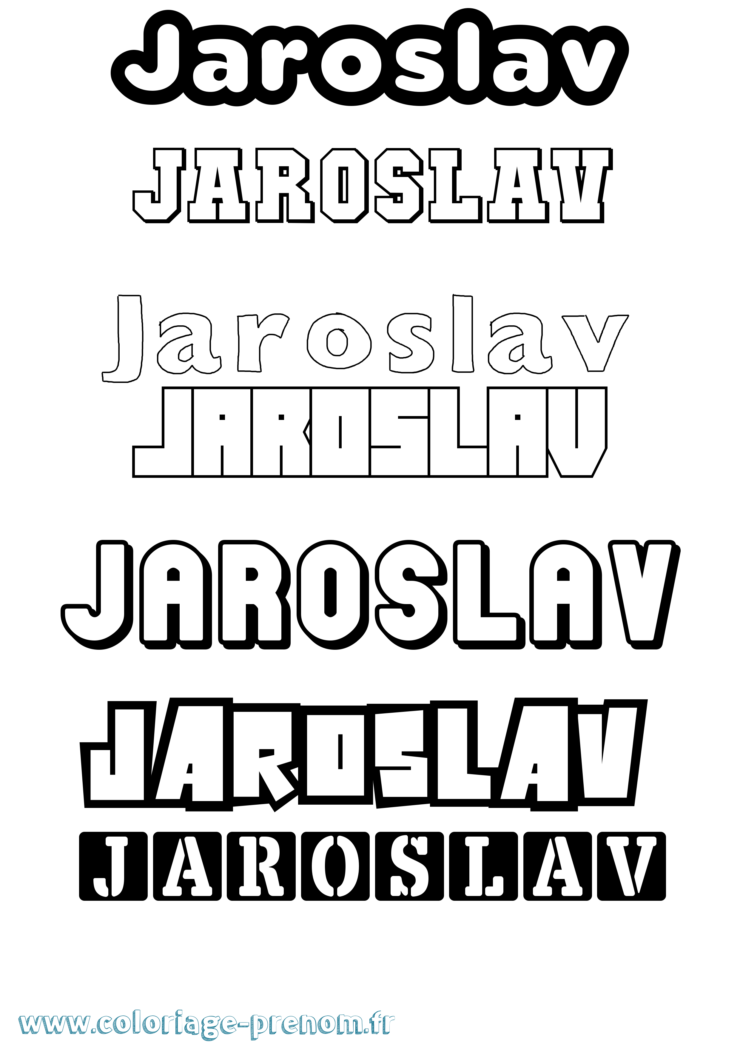 Coloriage prénom Jaroslav Simple