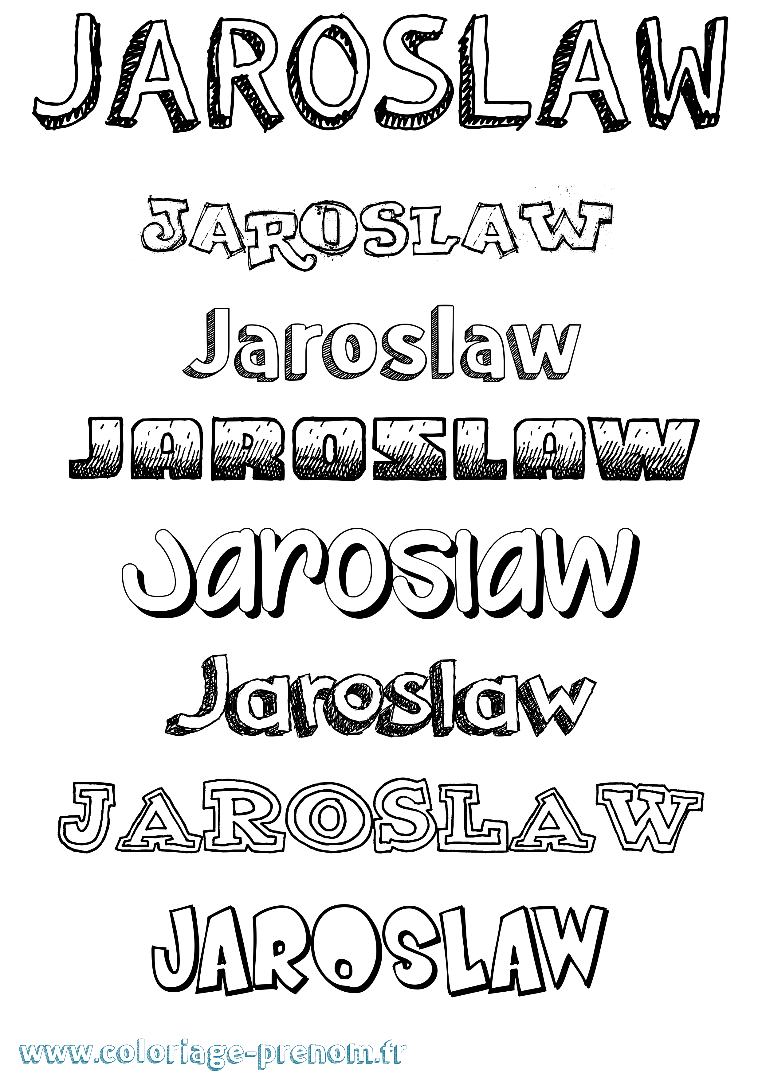 Coloriage Jaroslaw Dessiné Coloriage prénom Jaroslaw Dessiné
