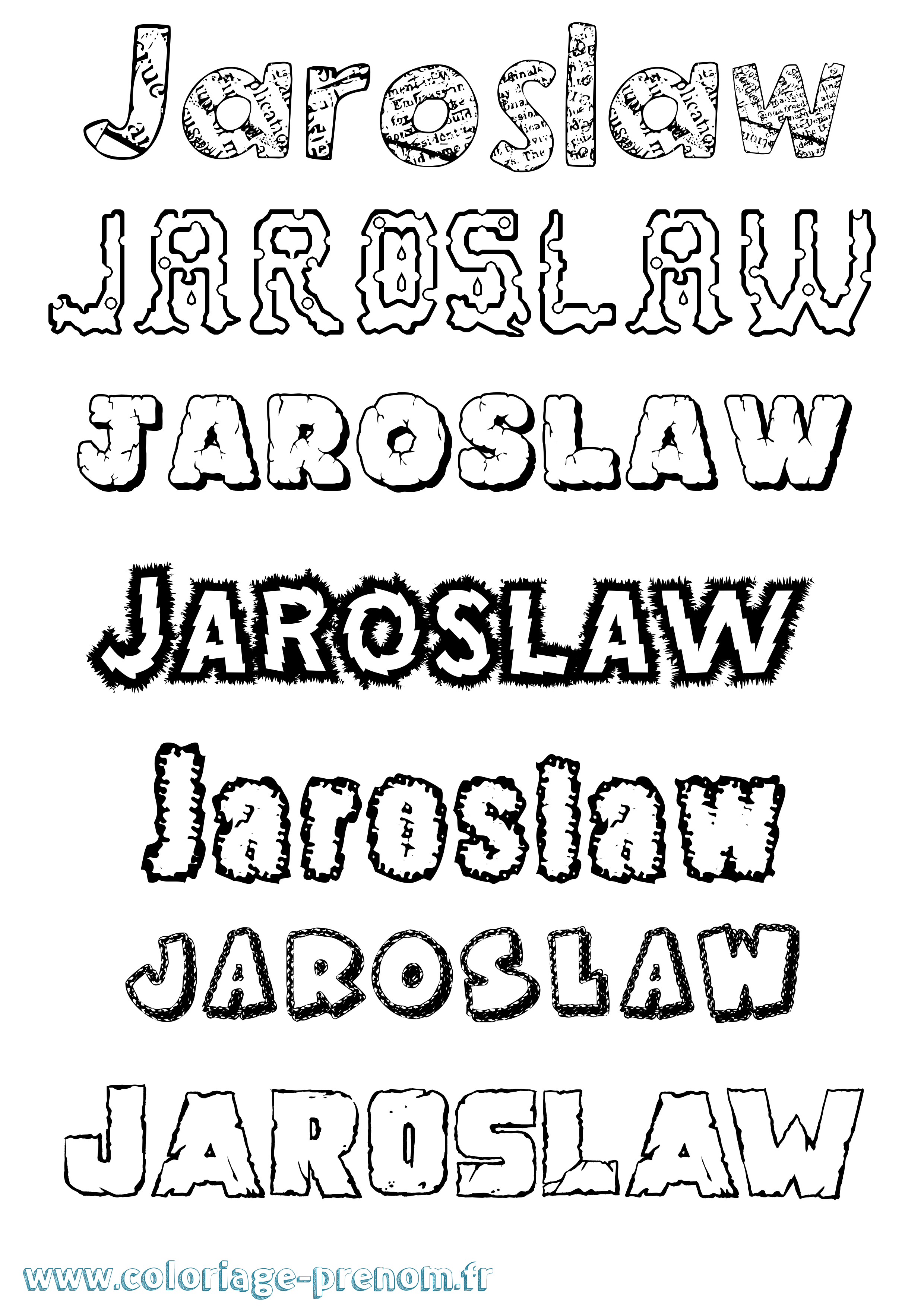 Coloriage Jaroslaw Destructuré Coloriage prénom Jaroslaw Destructuré
