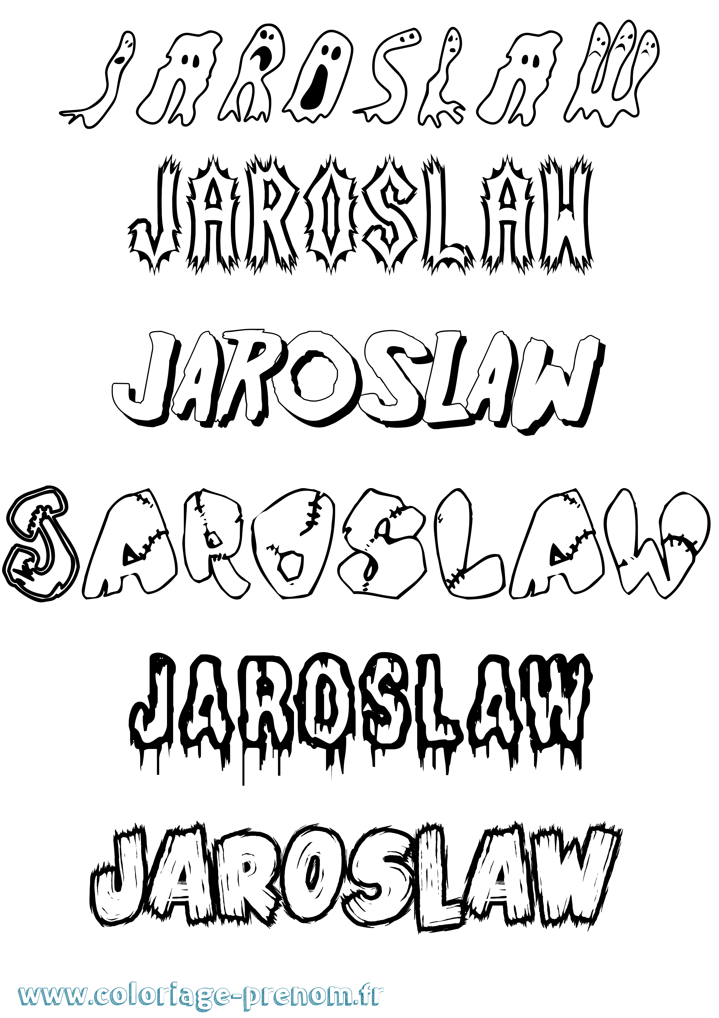 Coloriage Jaroslaw Frisson Coloriage prénom Jaroslaw Frisson