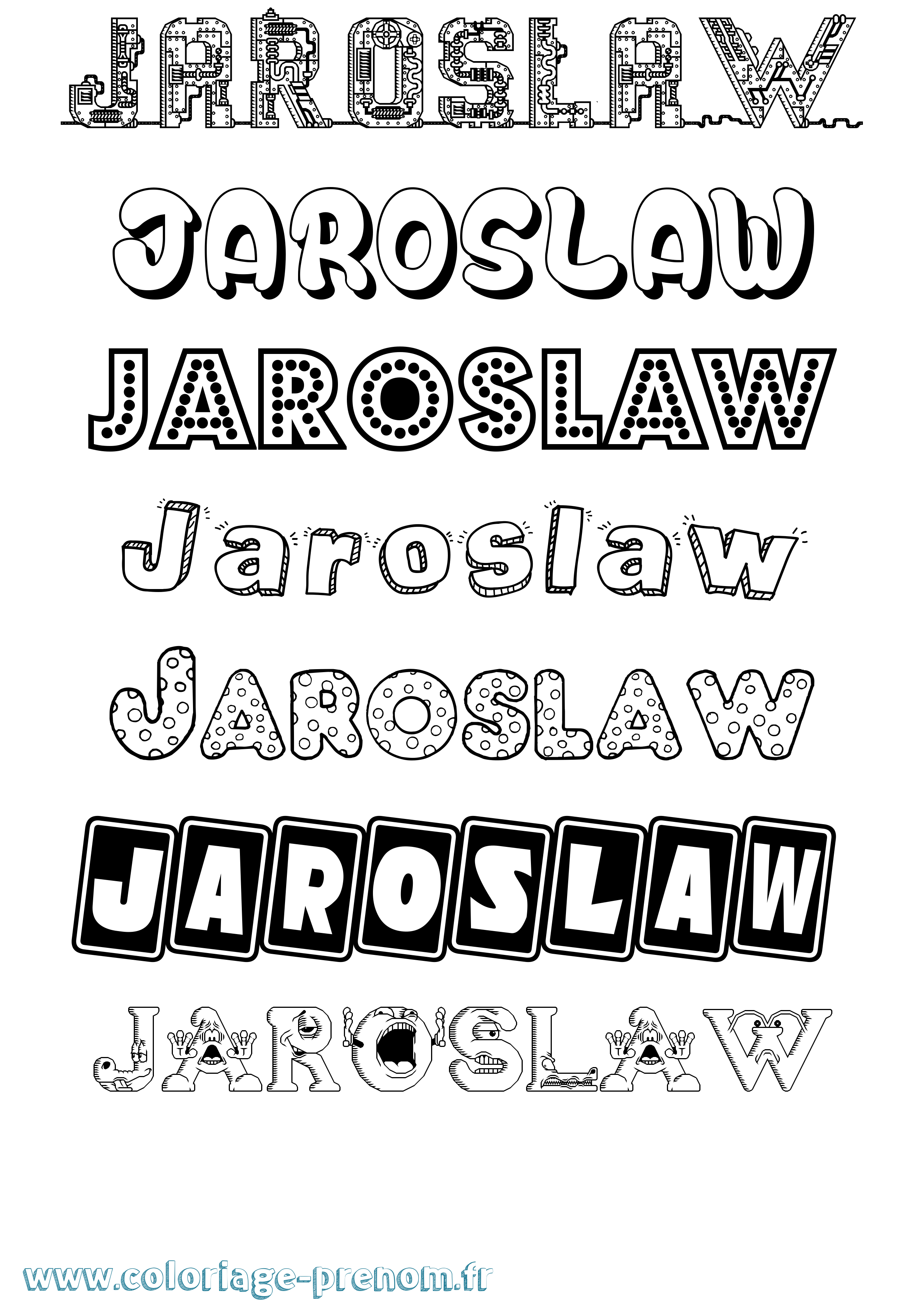 Coloriage Jaroslaw Fun Coloriage prénom Jaroslaw Fun