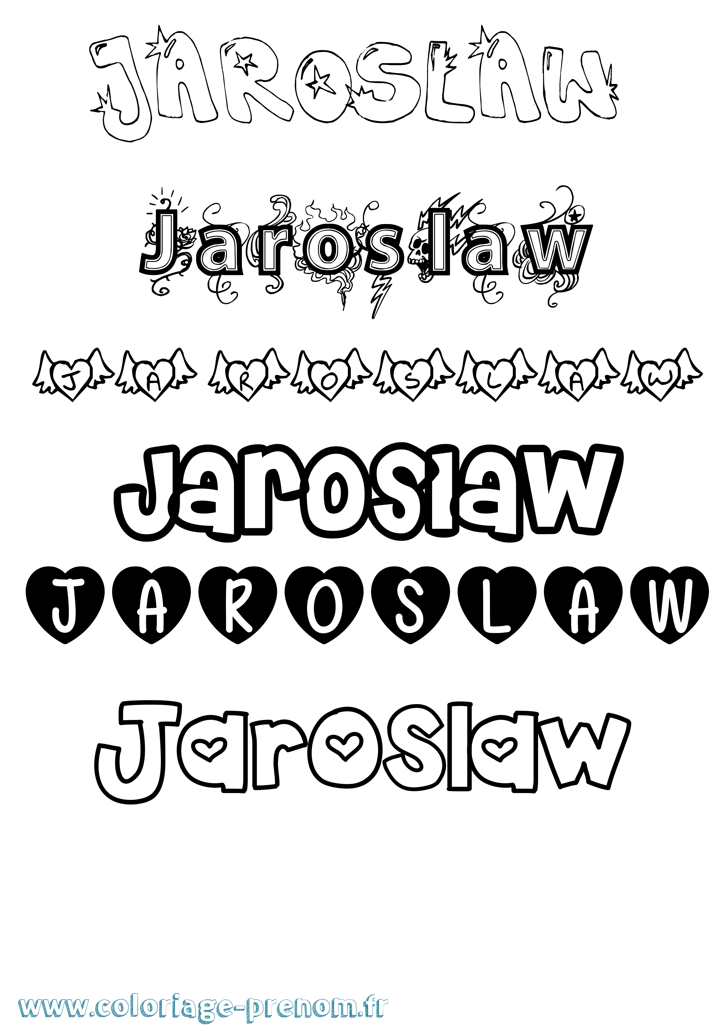 Coloriage Jaroslaw Girly Coloriage prénom Jaroslaw Girly