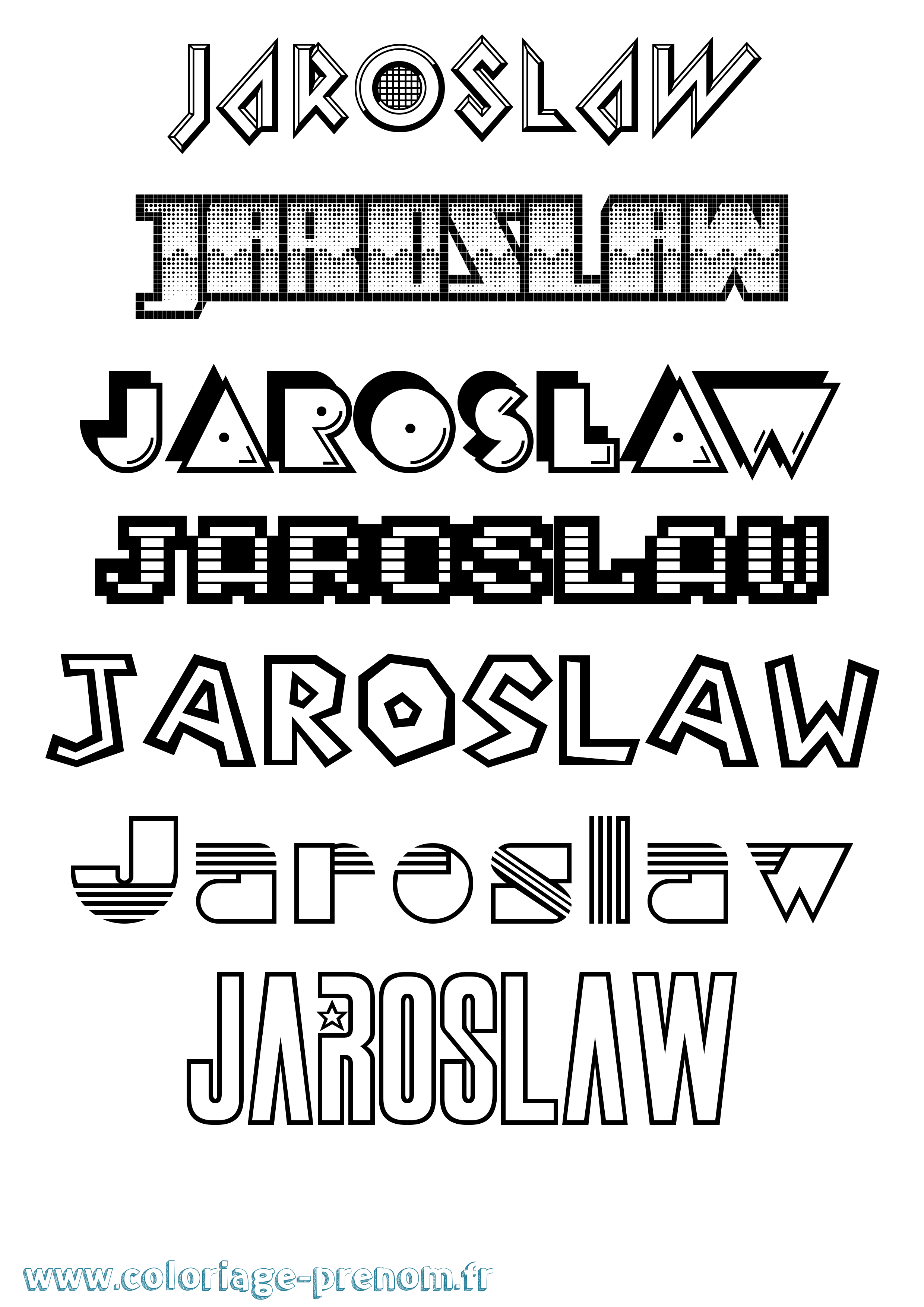 Coloriage Jaroslaw Jeux Vidéos Coloriage prénom Jaroslaw Jeux Vidéos
