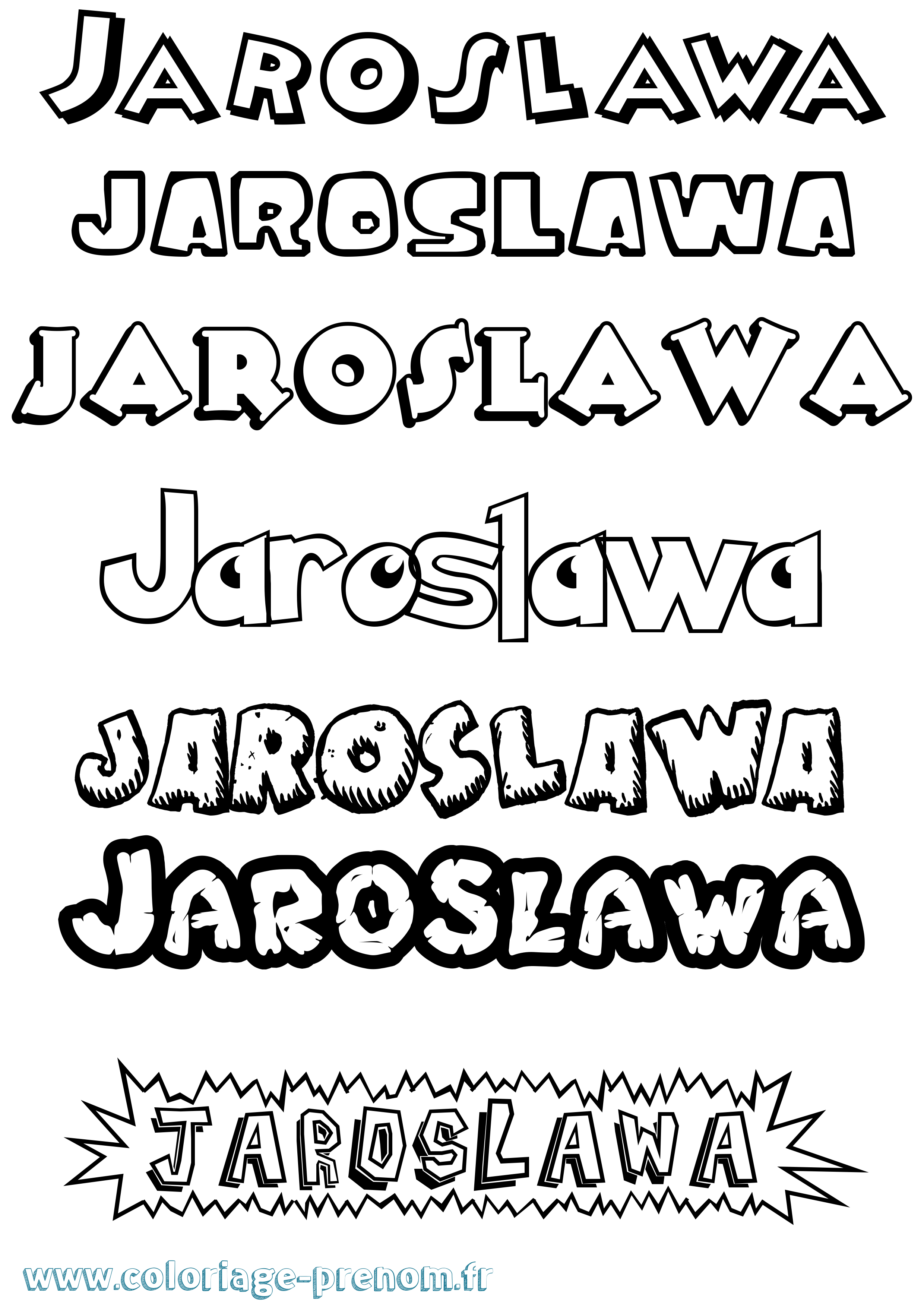 Coloriage prénom Jaroslawa Dessin Animé