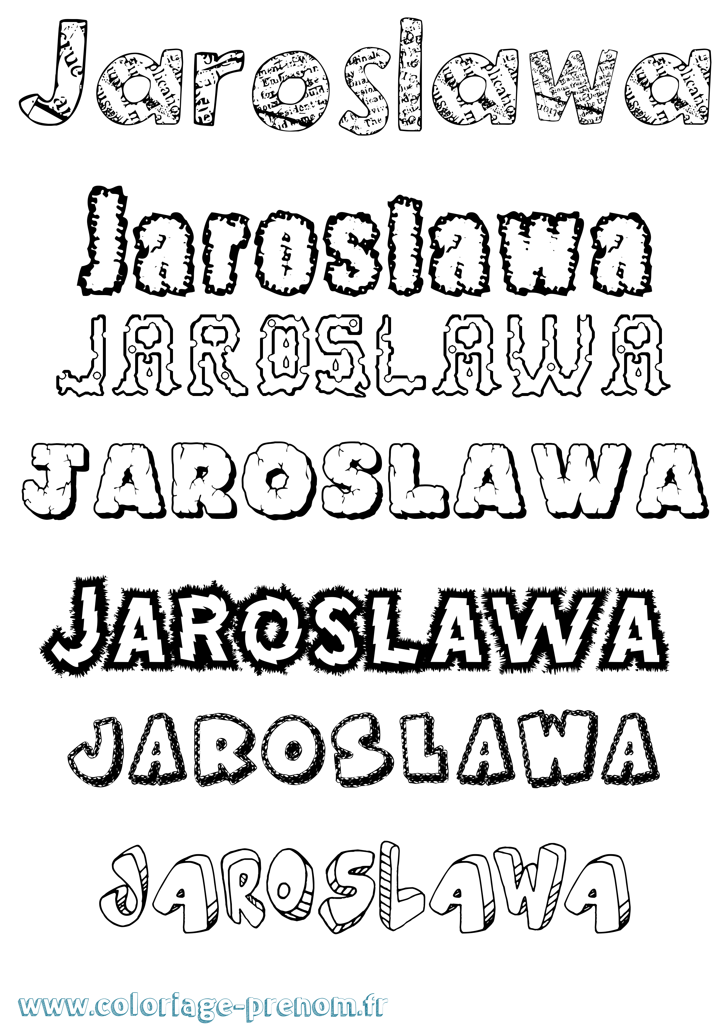 Coloriage Jaroslawa Destructuré Coloriage prénom Jaroslawa Destructuré