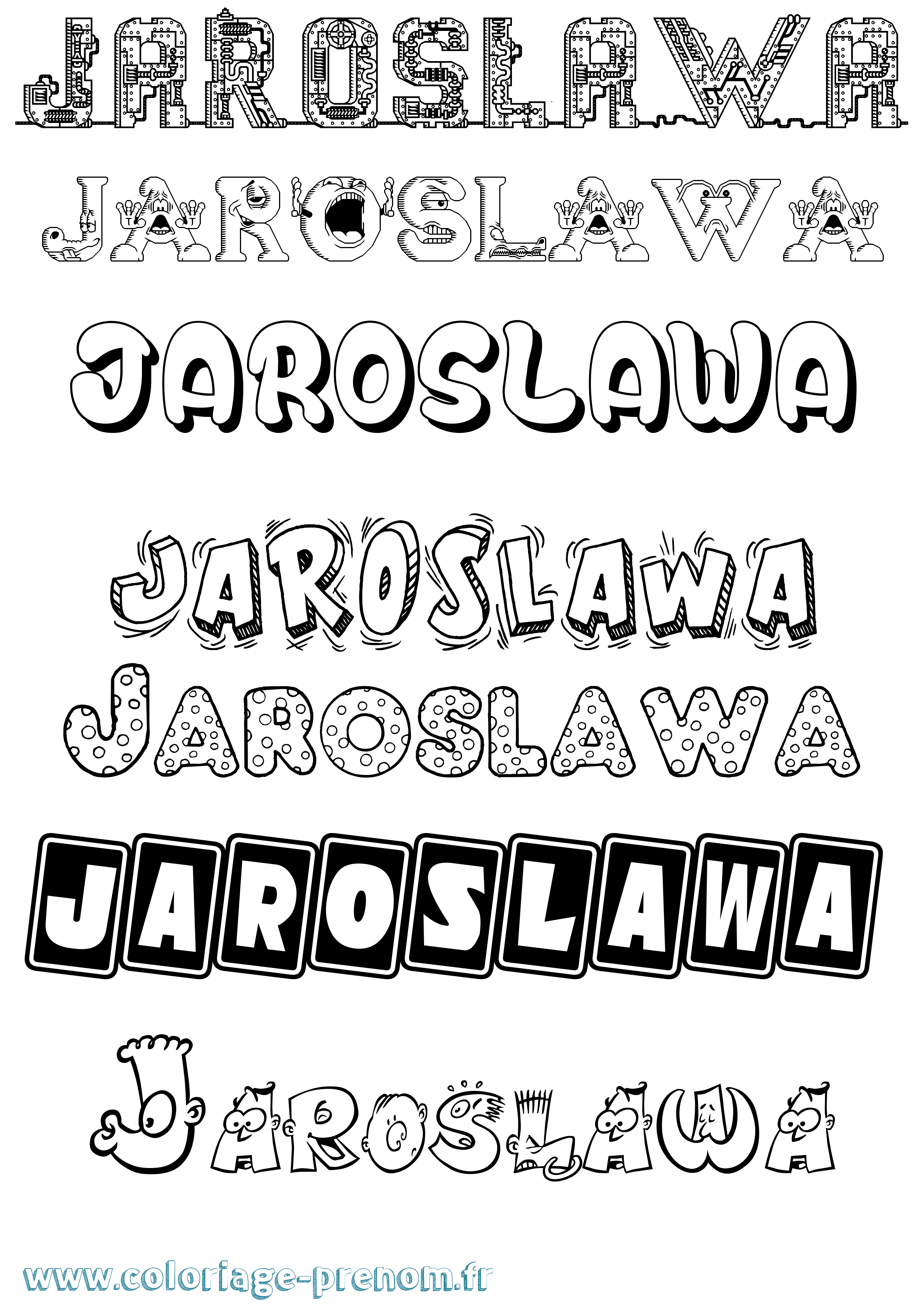 Coloriage Jaroslawa Fun Coloriage prénom Jaroslawa Fun