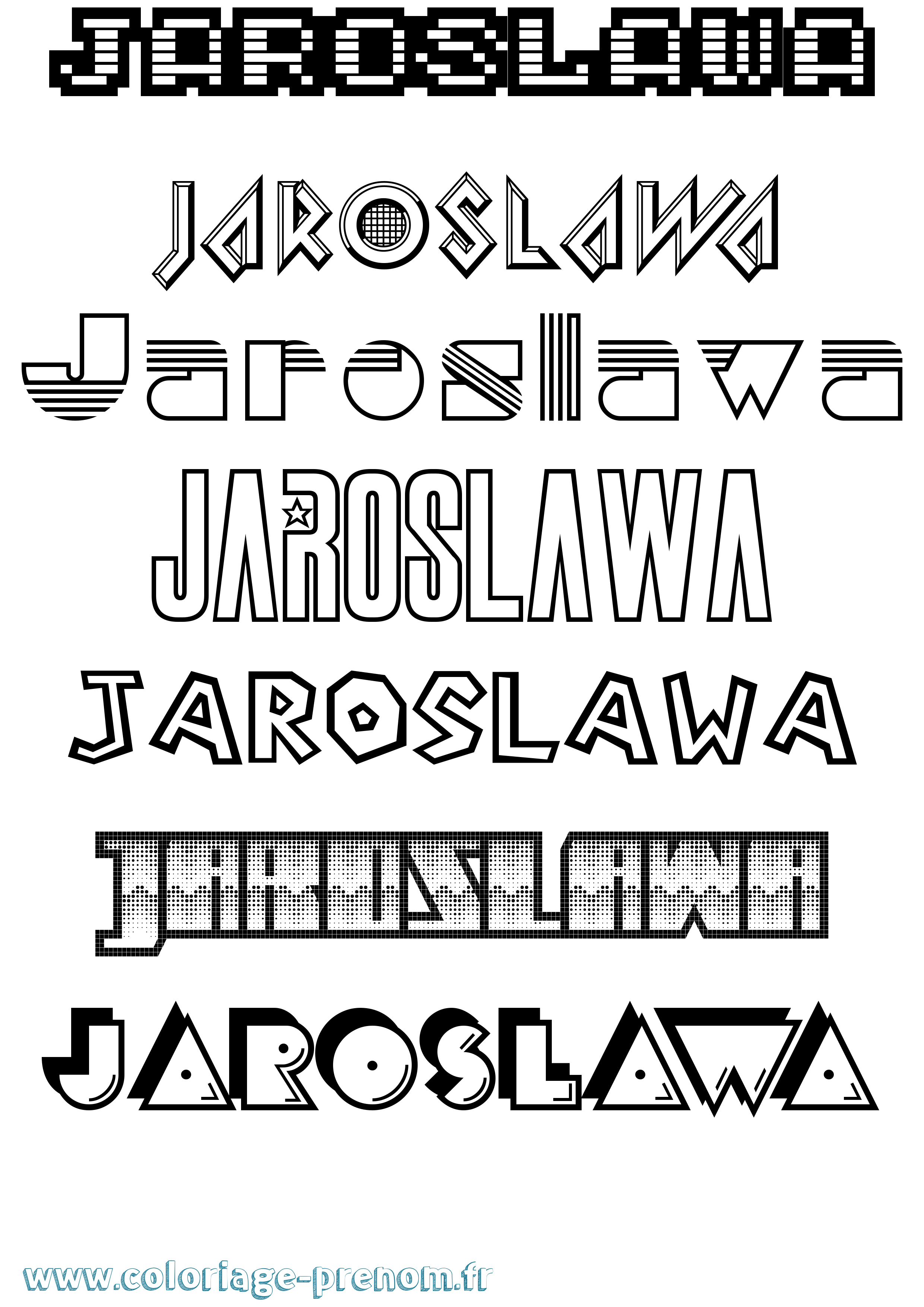 Coloriage prénom Jaroslawa Jeux Vidéos
