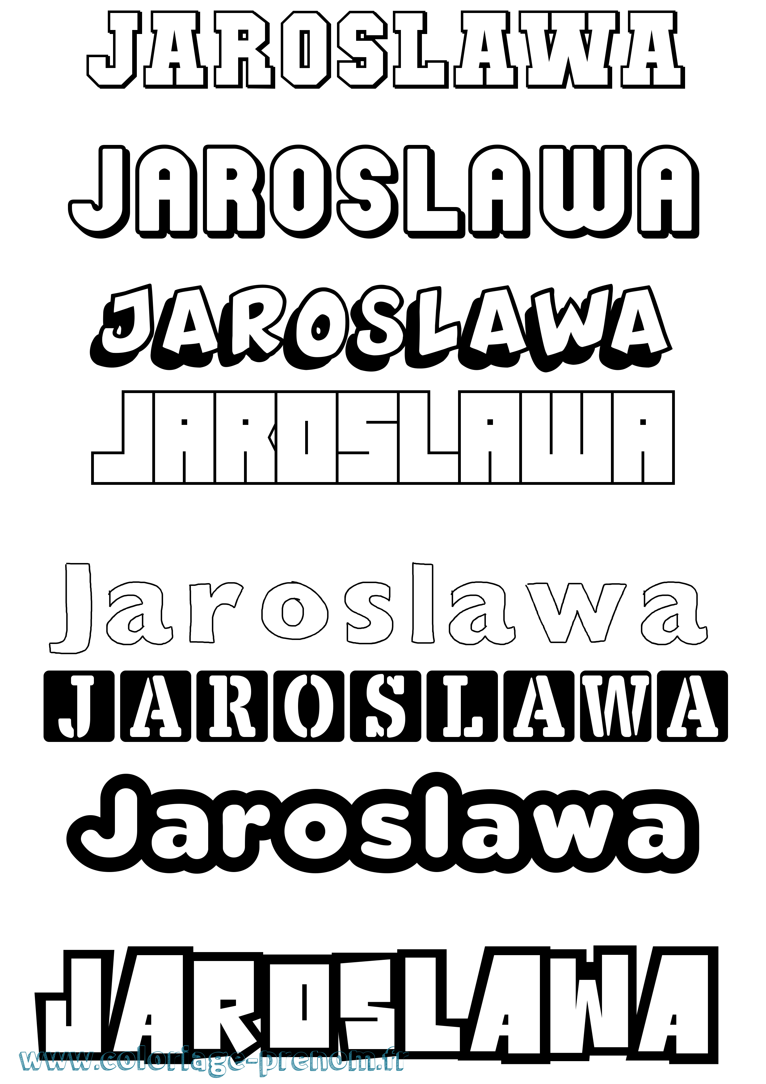 Coloriage Jaroslawa Simple Coloriage prénom Jaroslawa Simple