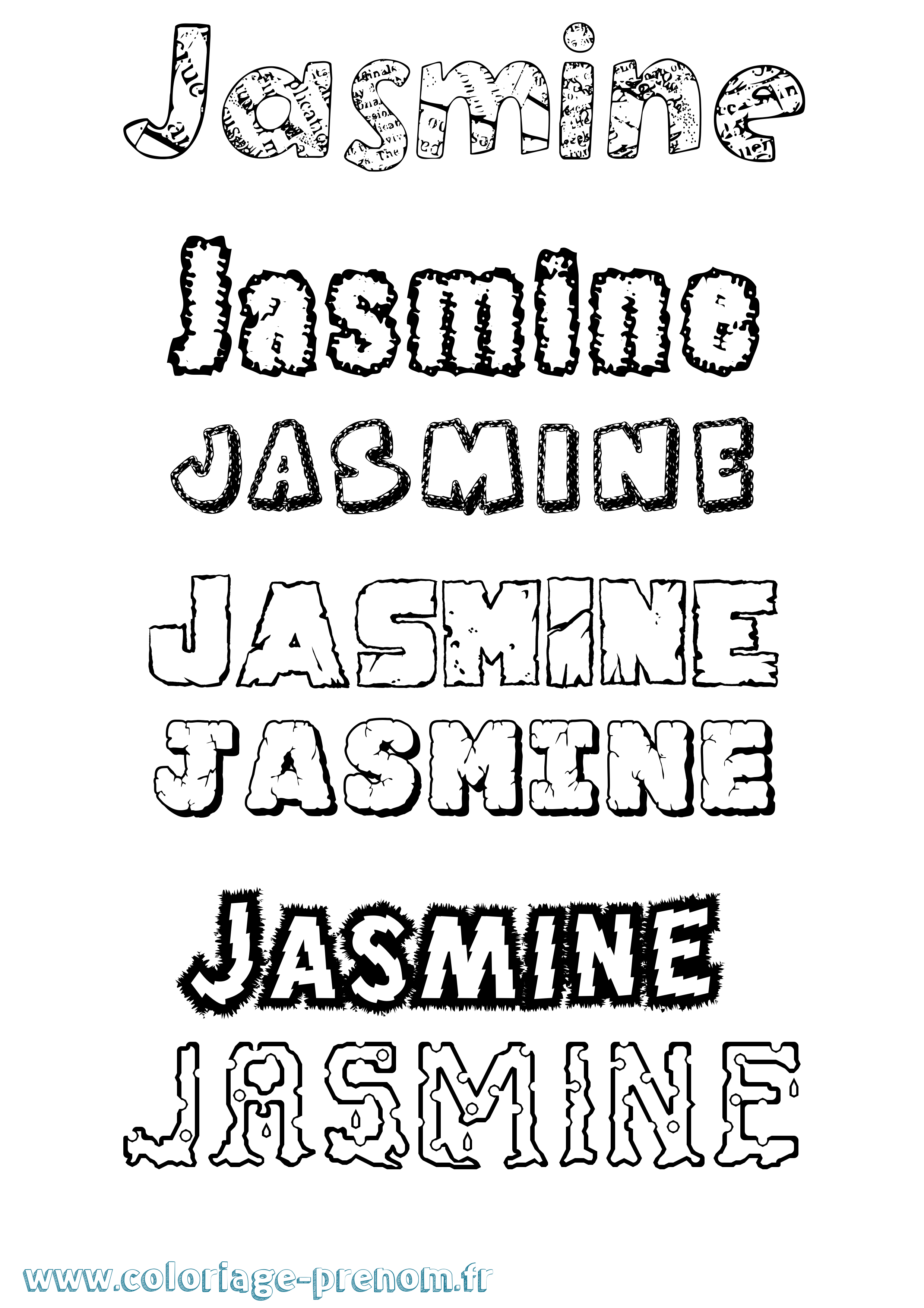 Coloriage prénom Jasmine