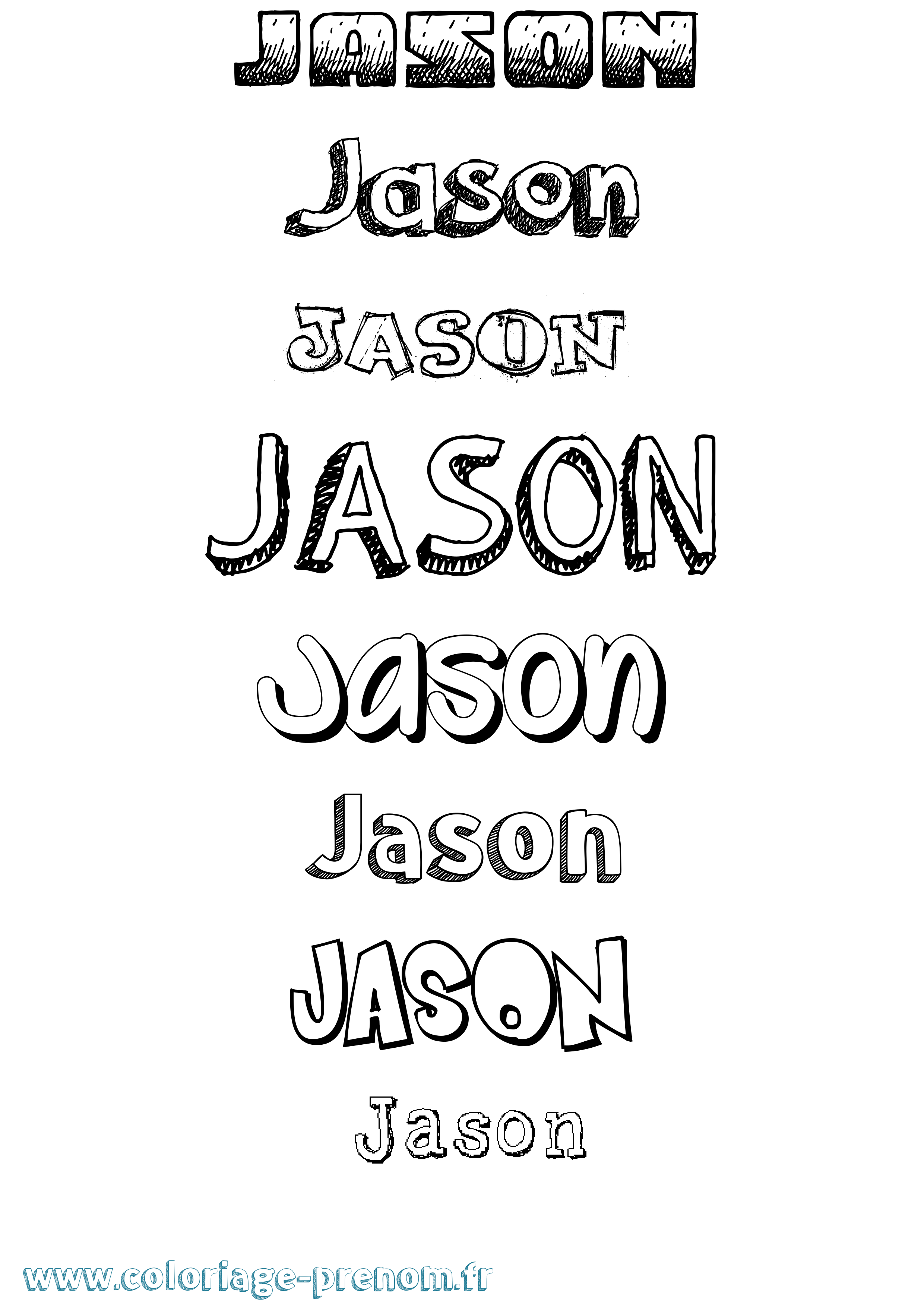 Coloriage prénom Jason