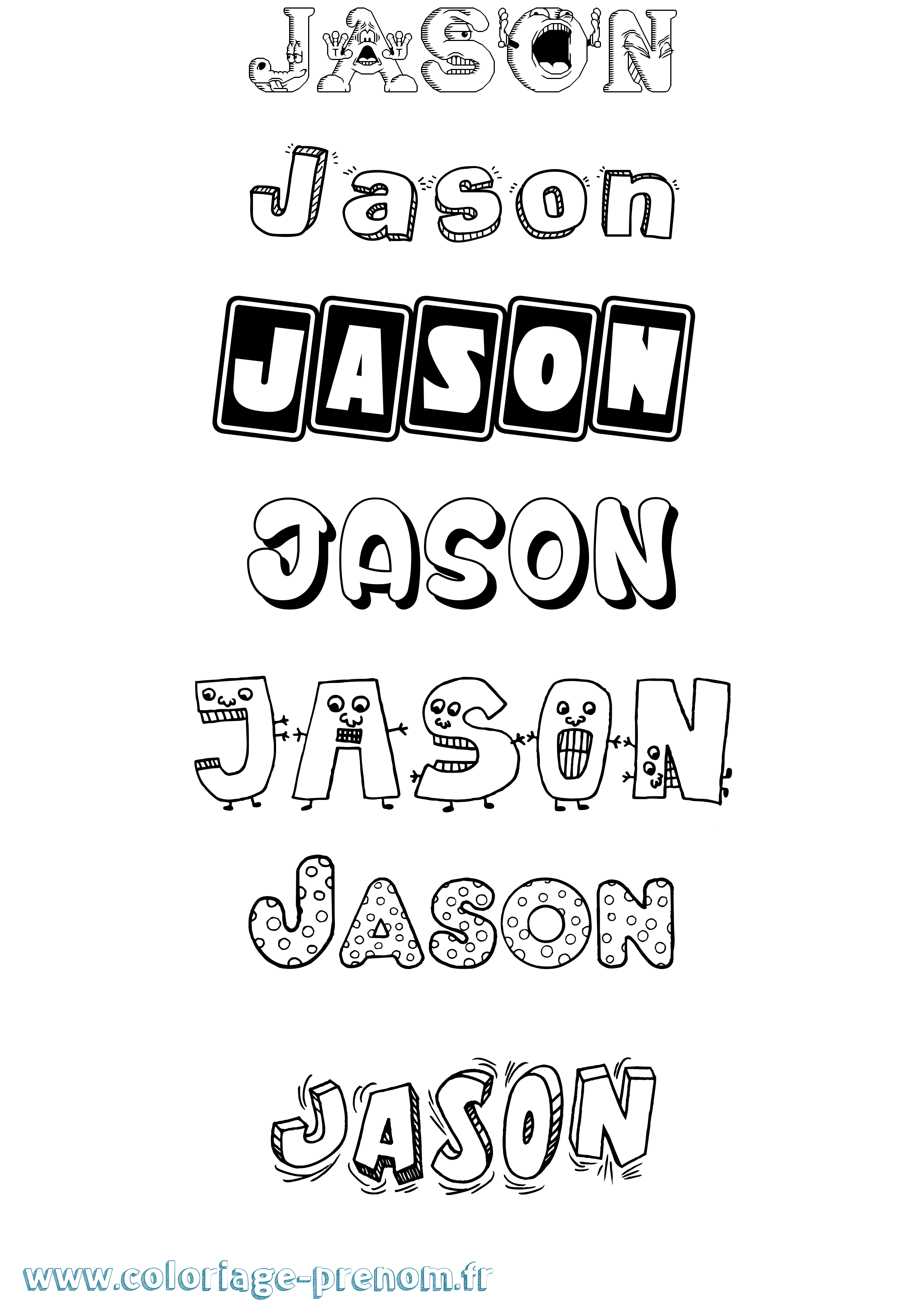 Coloriage prénom Jason Fun