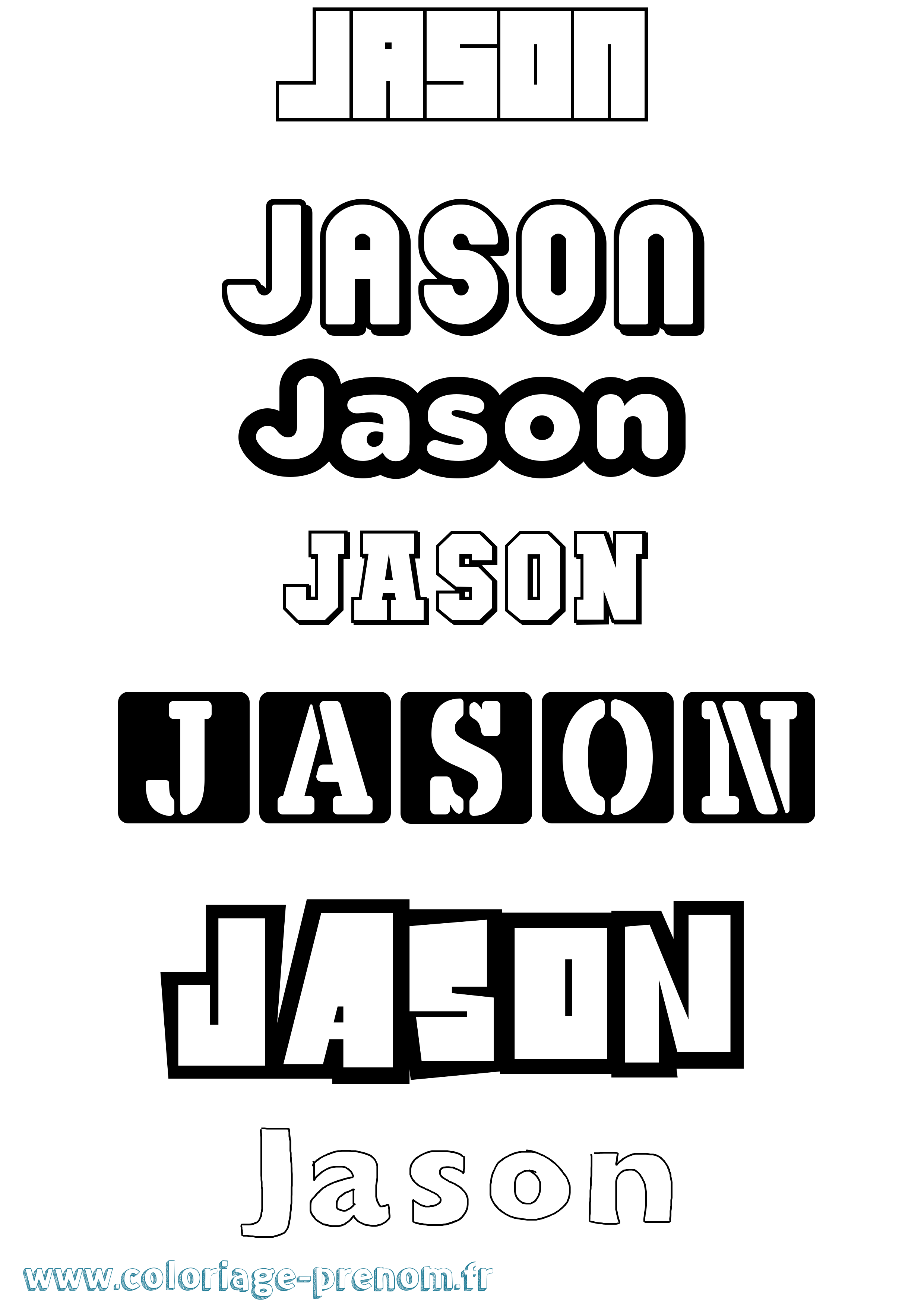 Coloriage prénom Jason Simple