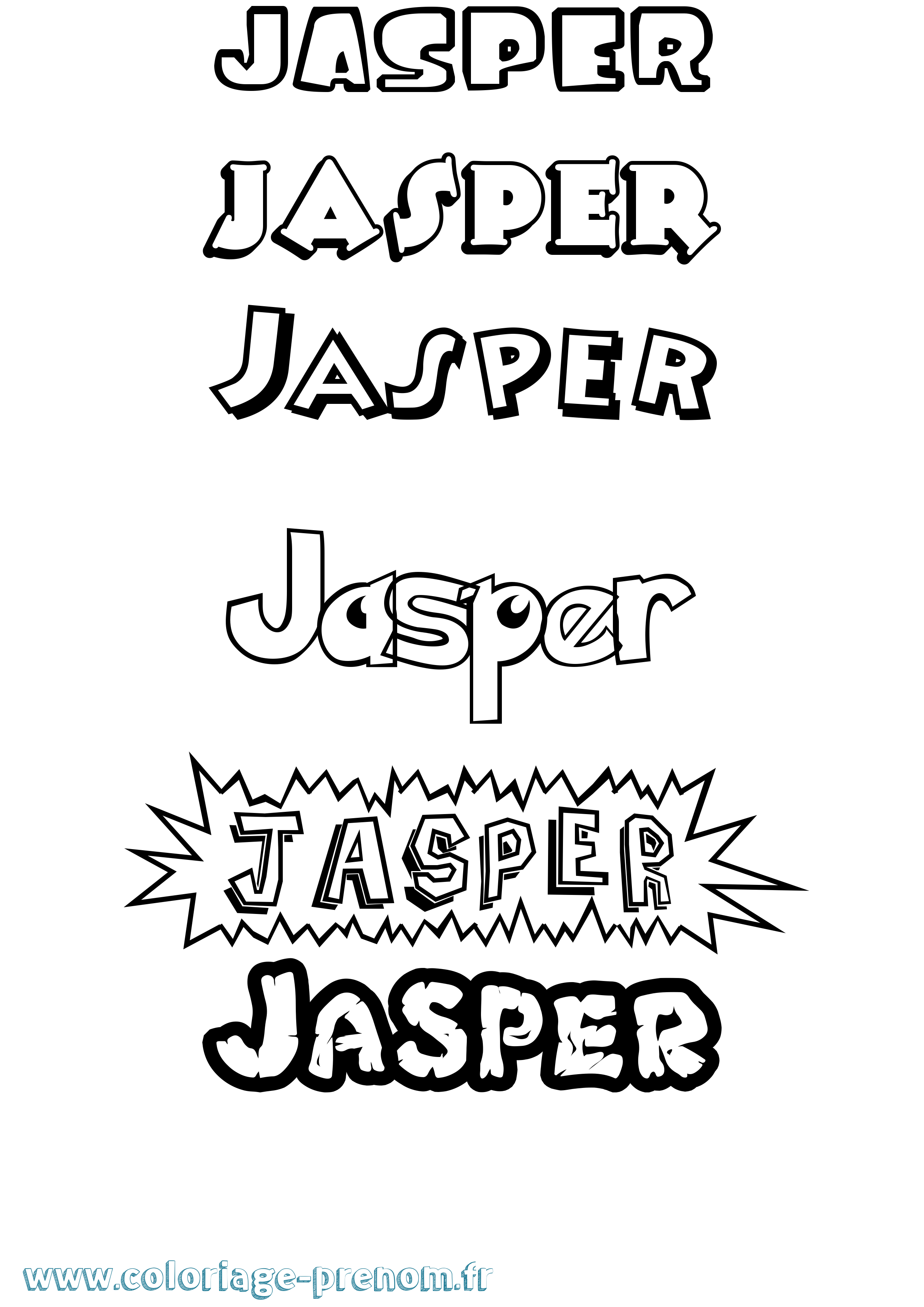 Coloriage prénom Jasper Dessin Animé