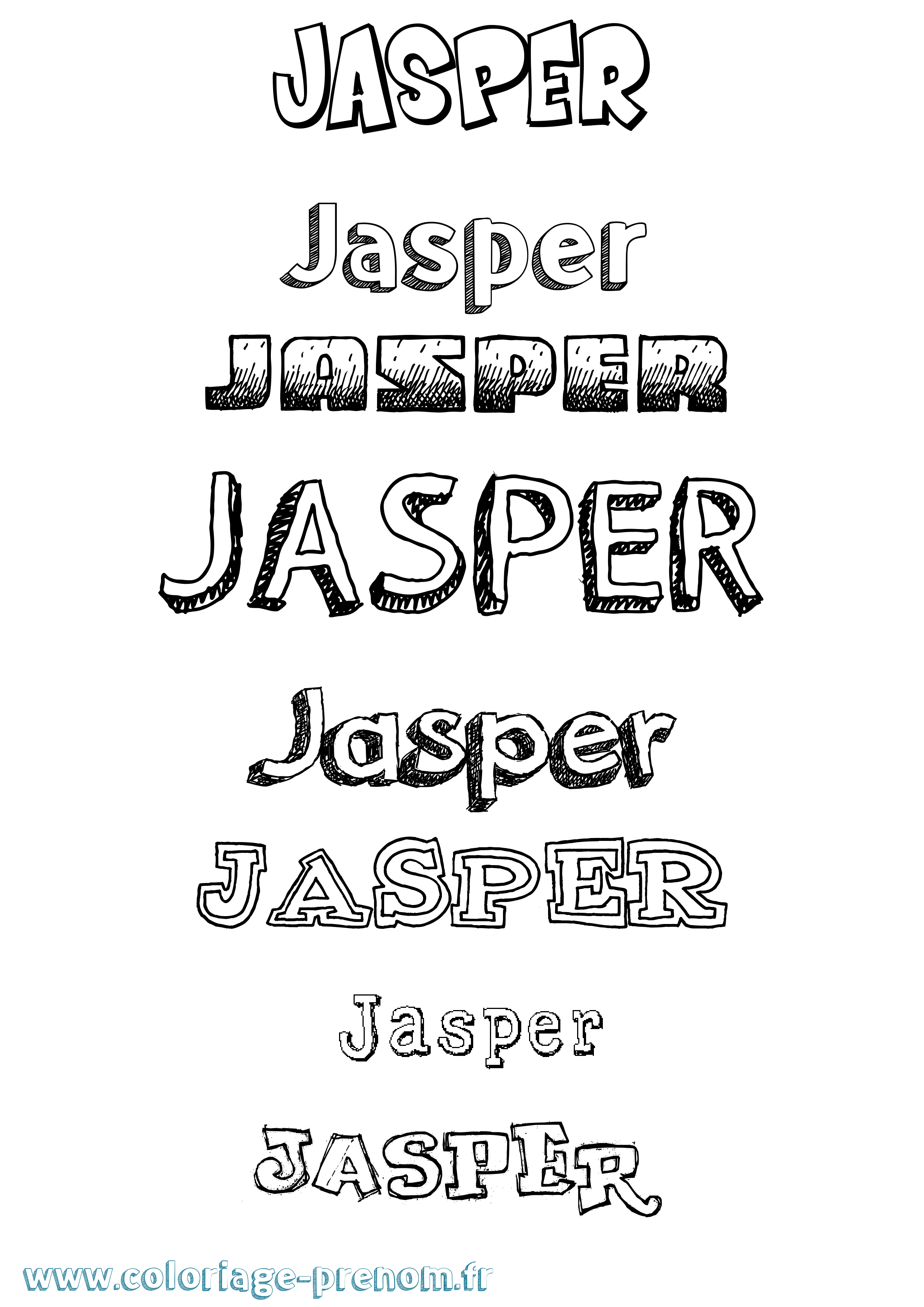Coloriage prénom Jasper Dessiné