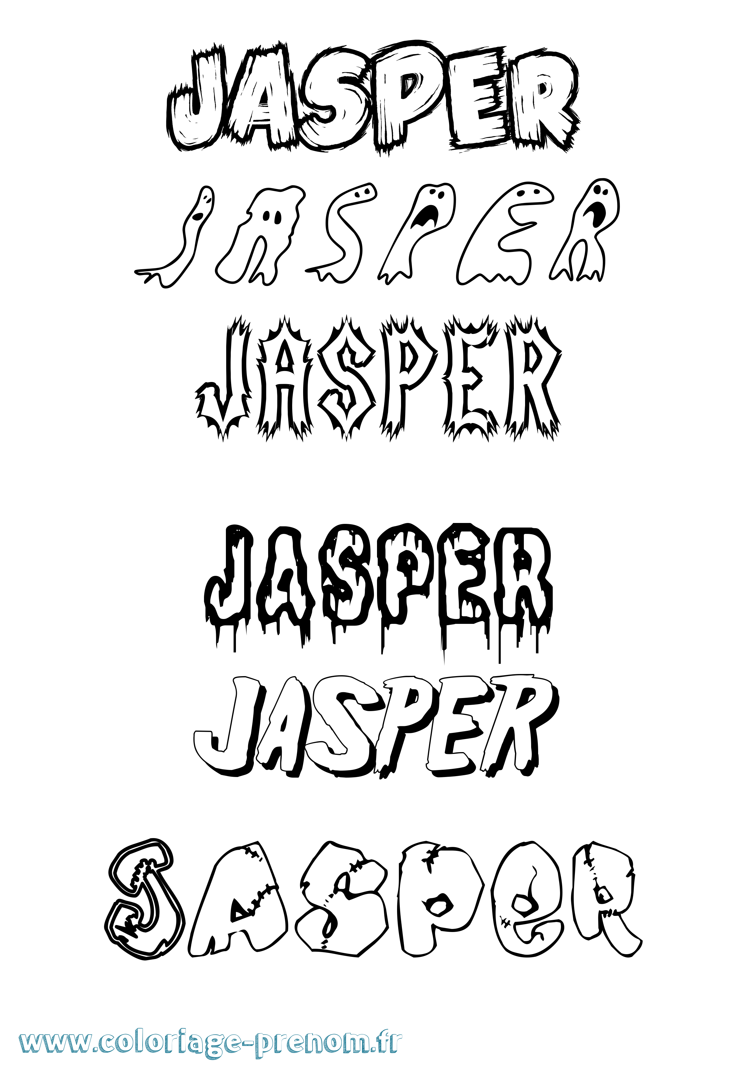 Coloriage prénom Jasper Frisson