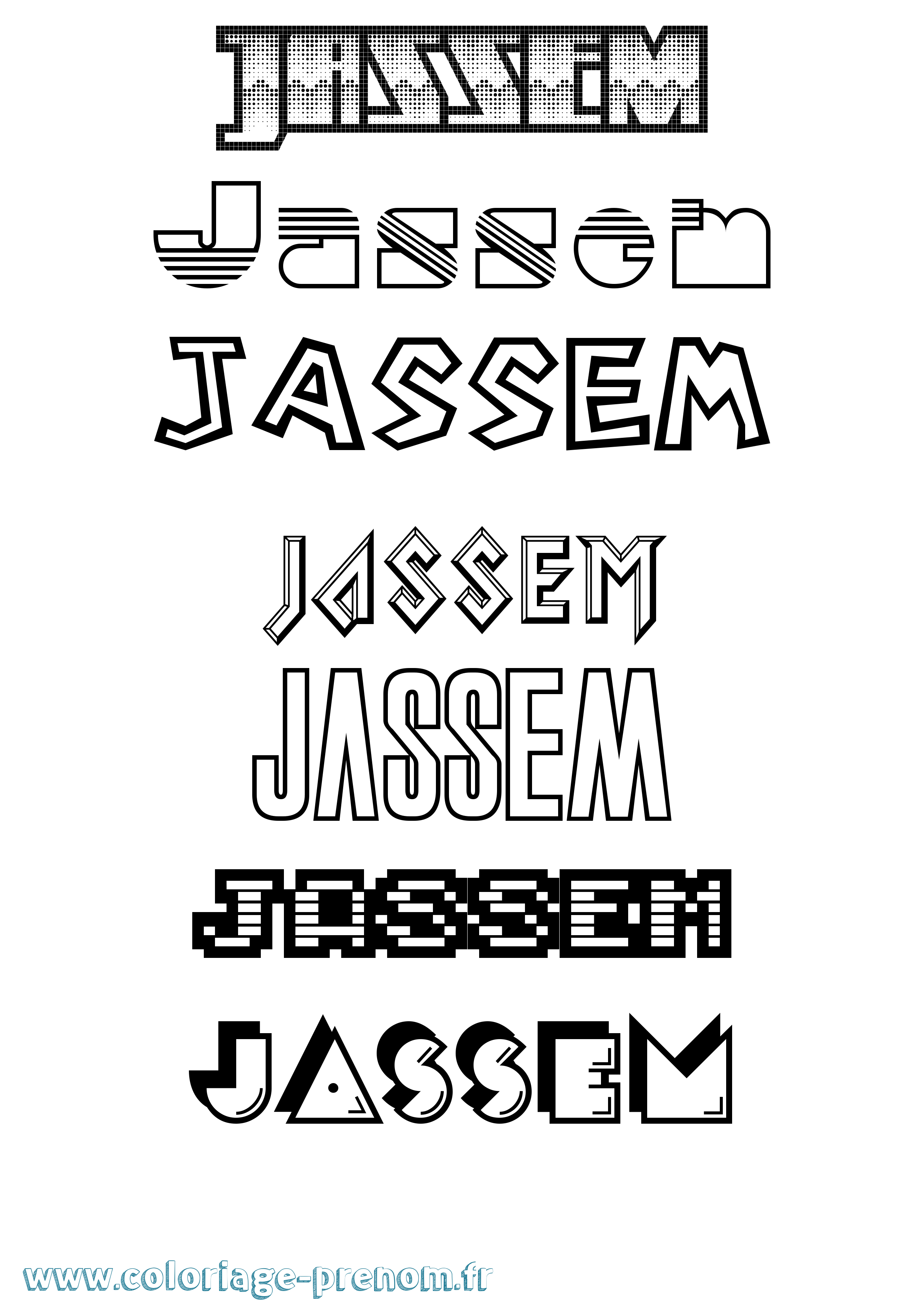 Coloriage prénom Jassem Jeux Vidéos