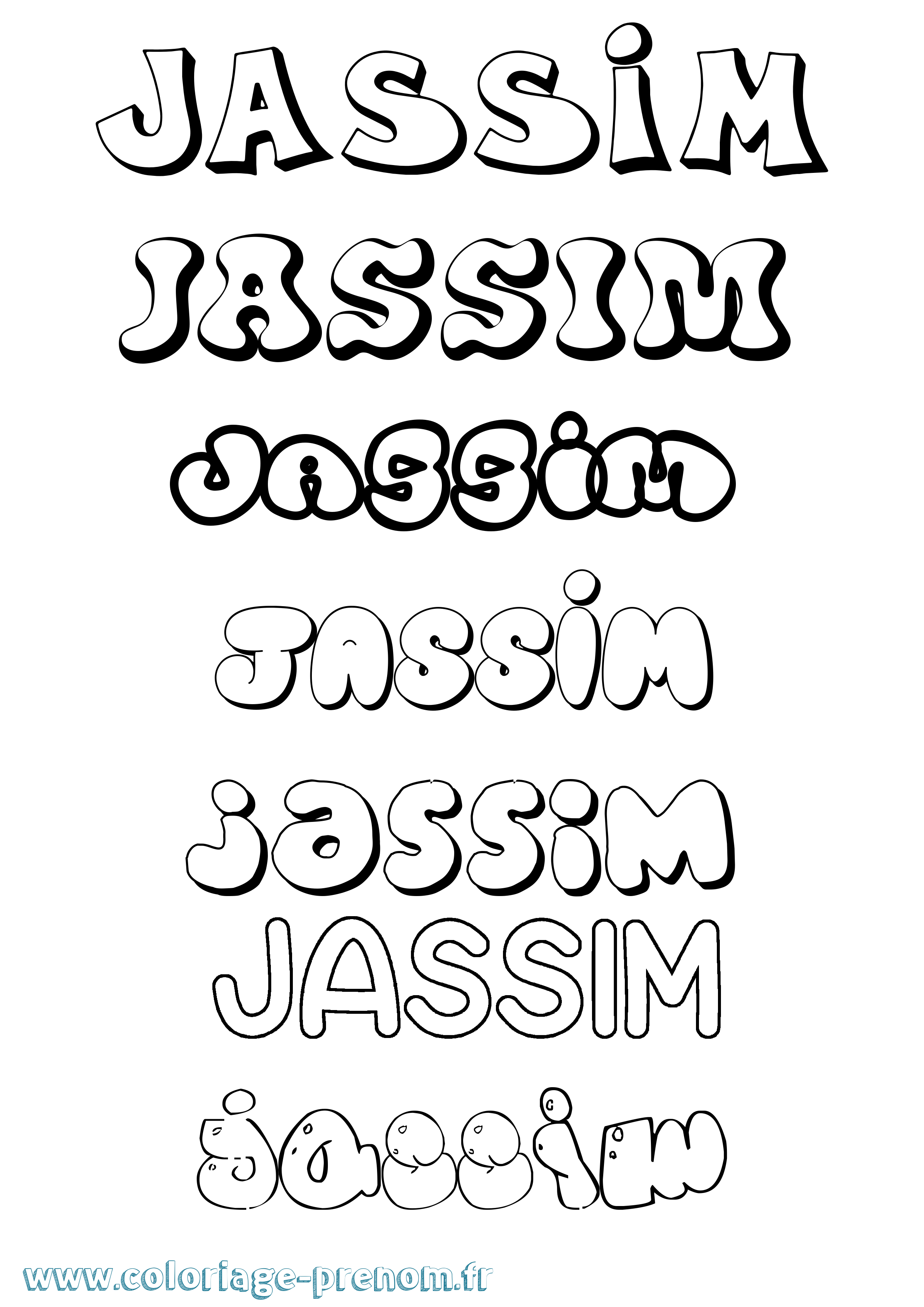 Coloriage prénom Jassim