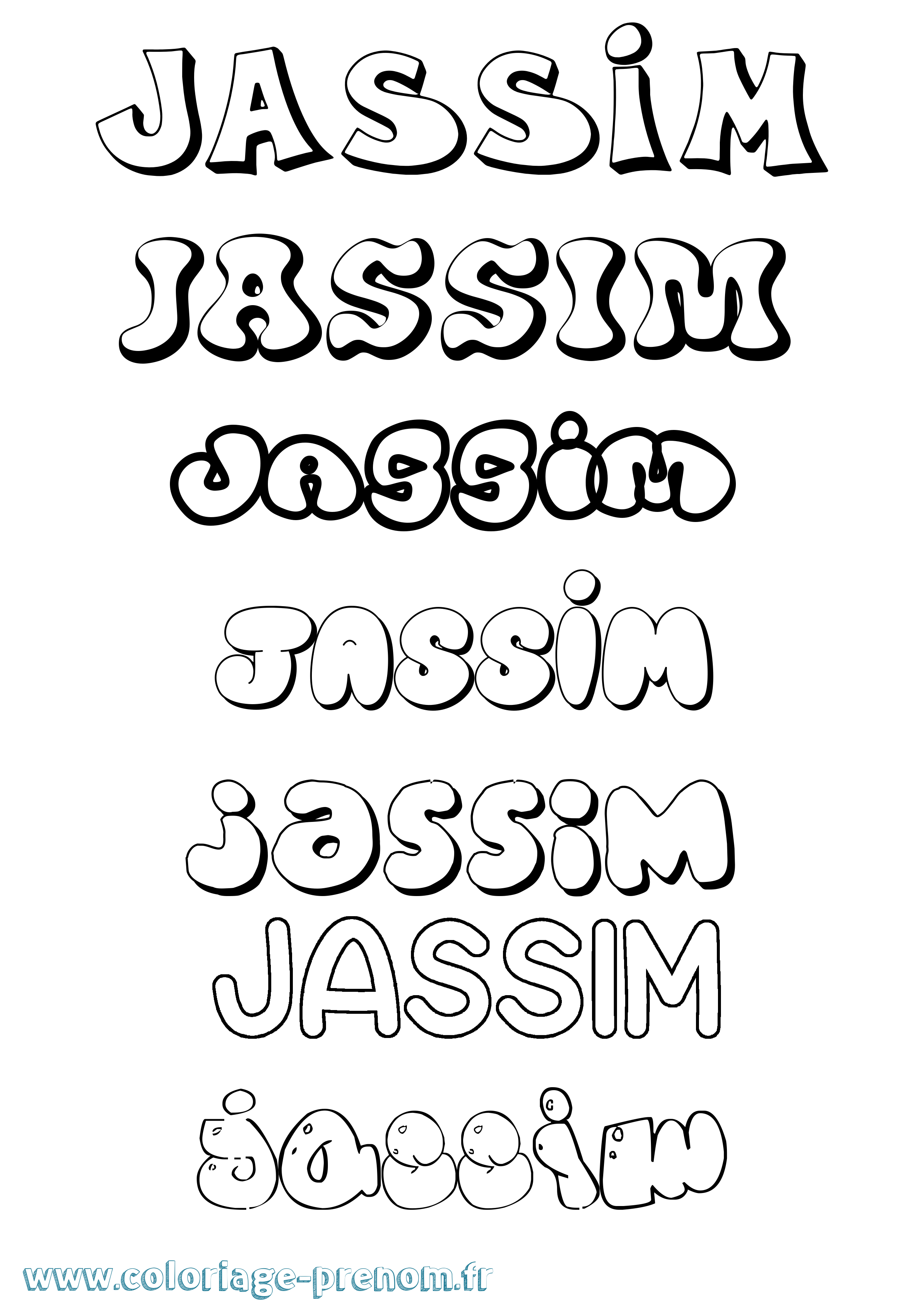 Coloriage Jassim Coloriage prénom Jassim