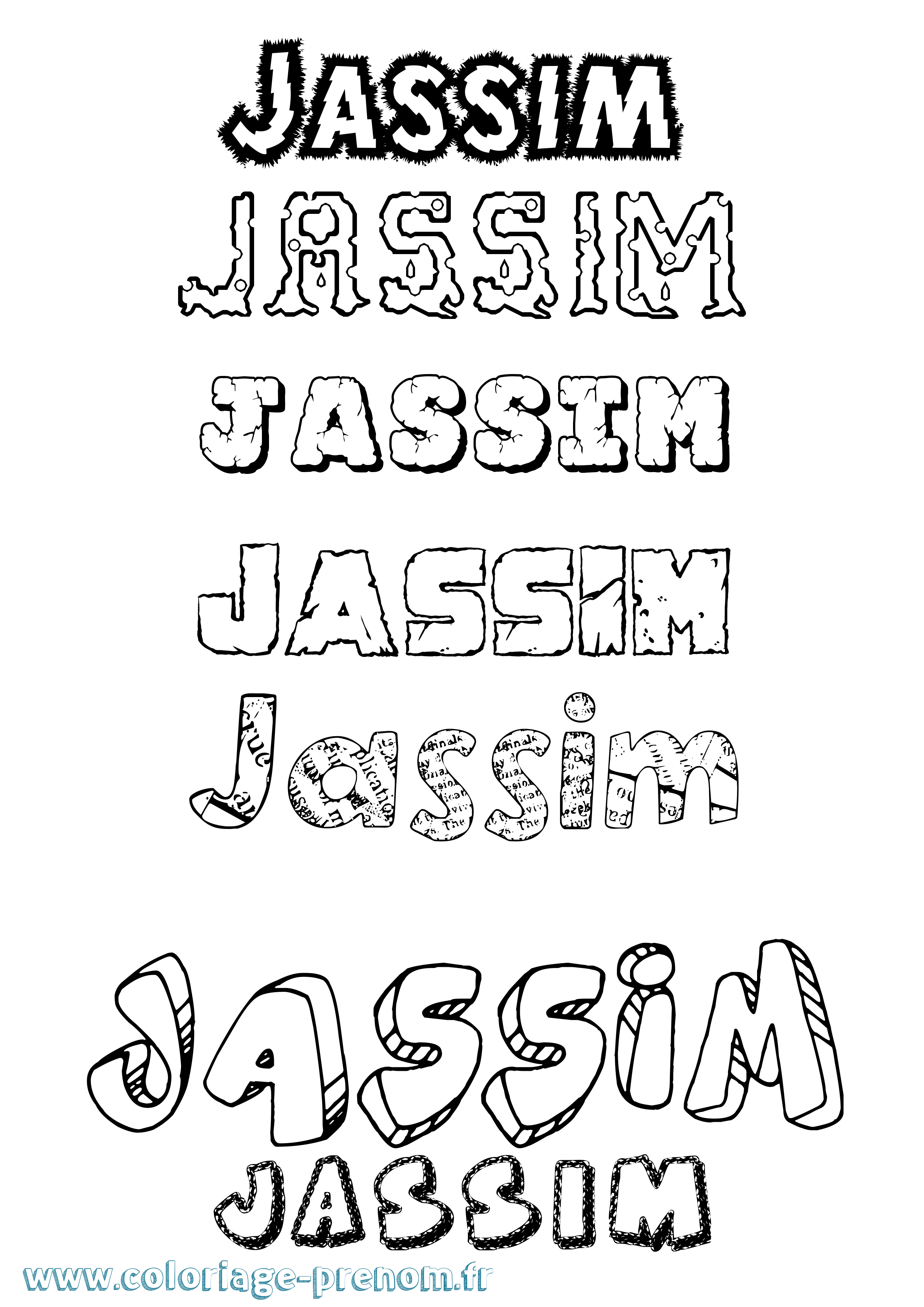 Coloriage Jassim Coloriage prénom Jassim