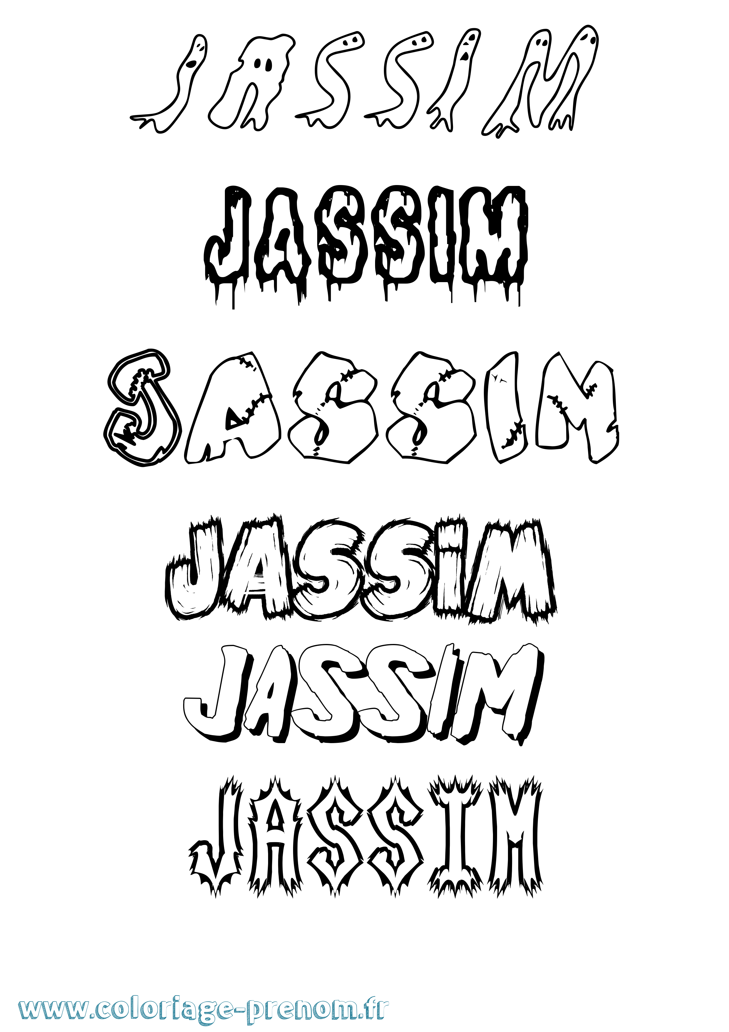 Coloriage Jassim Coloriage prénom Jassim