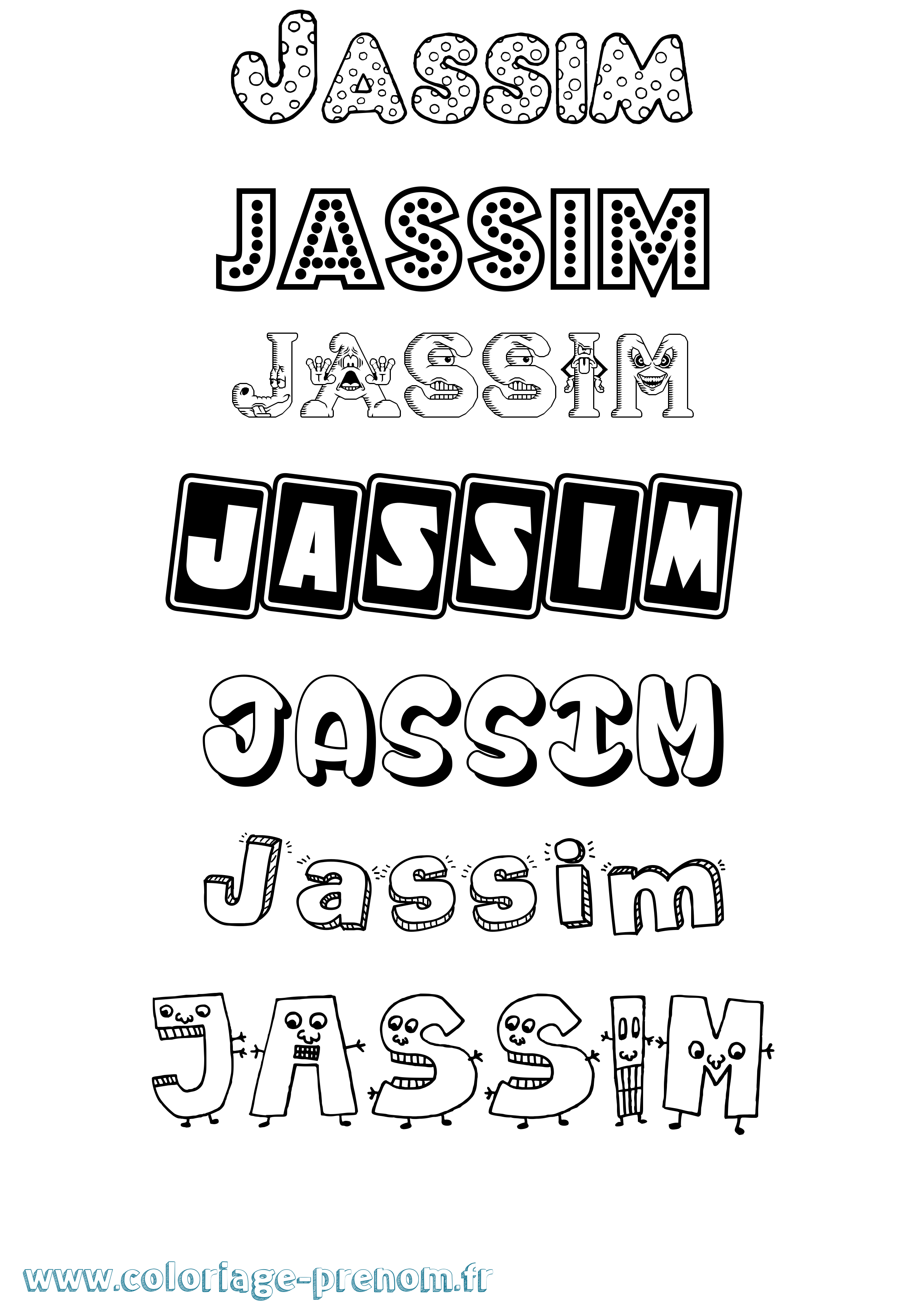 Coloriage Jassim Coloriage prénom Jassim
