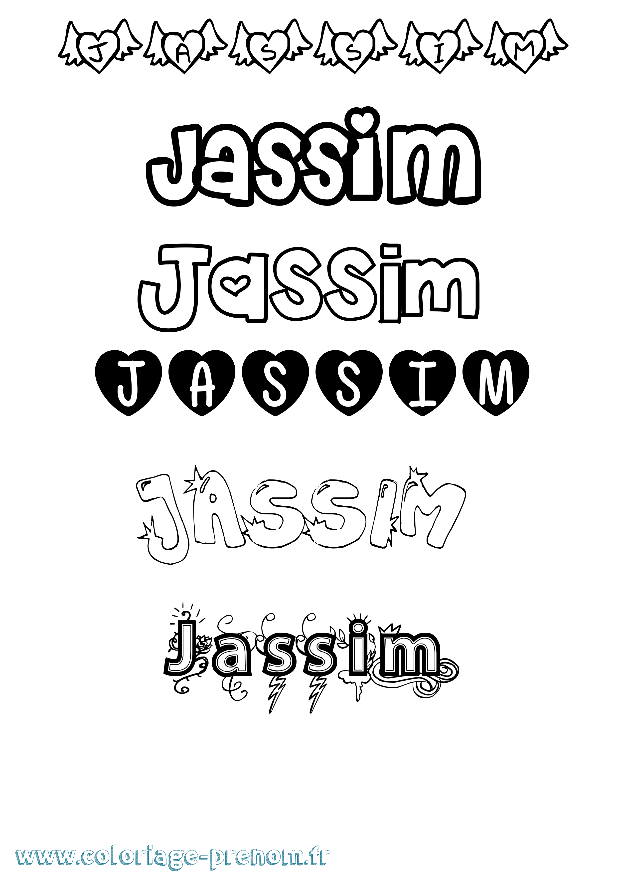 Coloriage Jassim Coloriage prénom Jassim