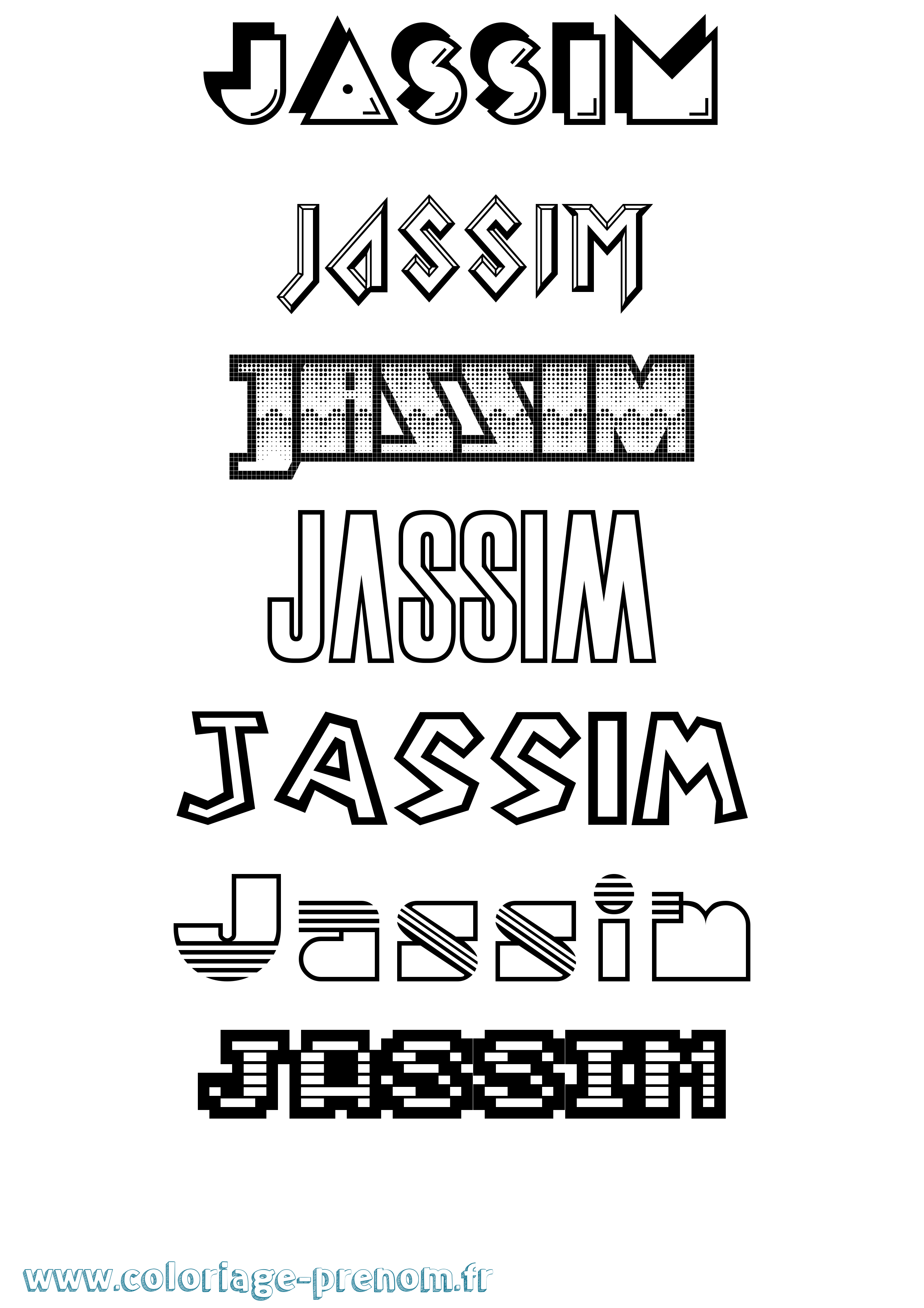 Coloriage Jassim Coloriage prénom Jassim