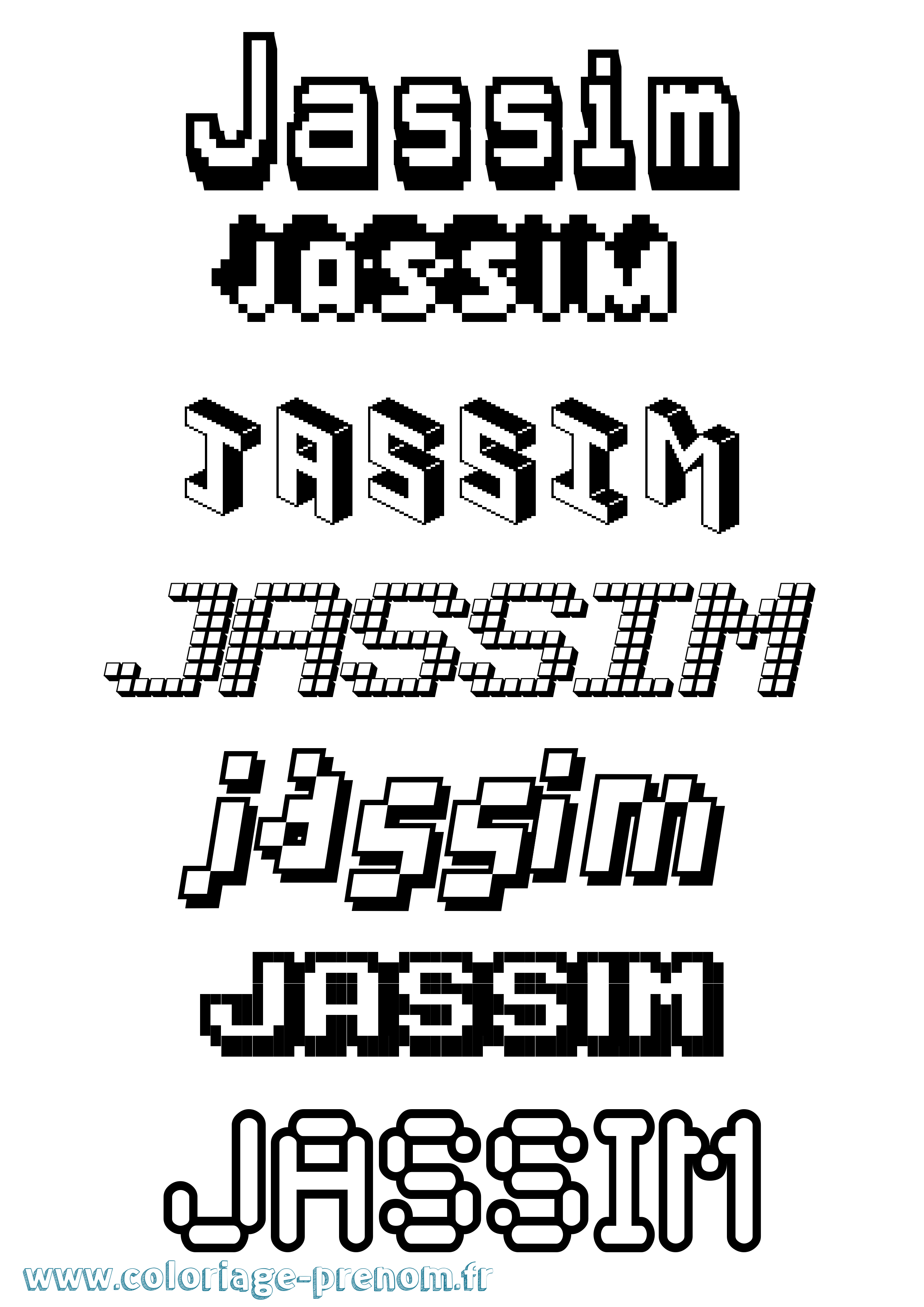 Coloriage prénom Jassim