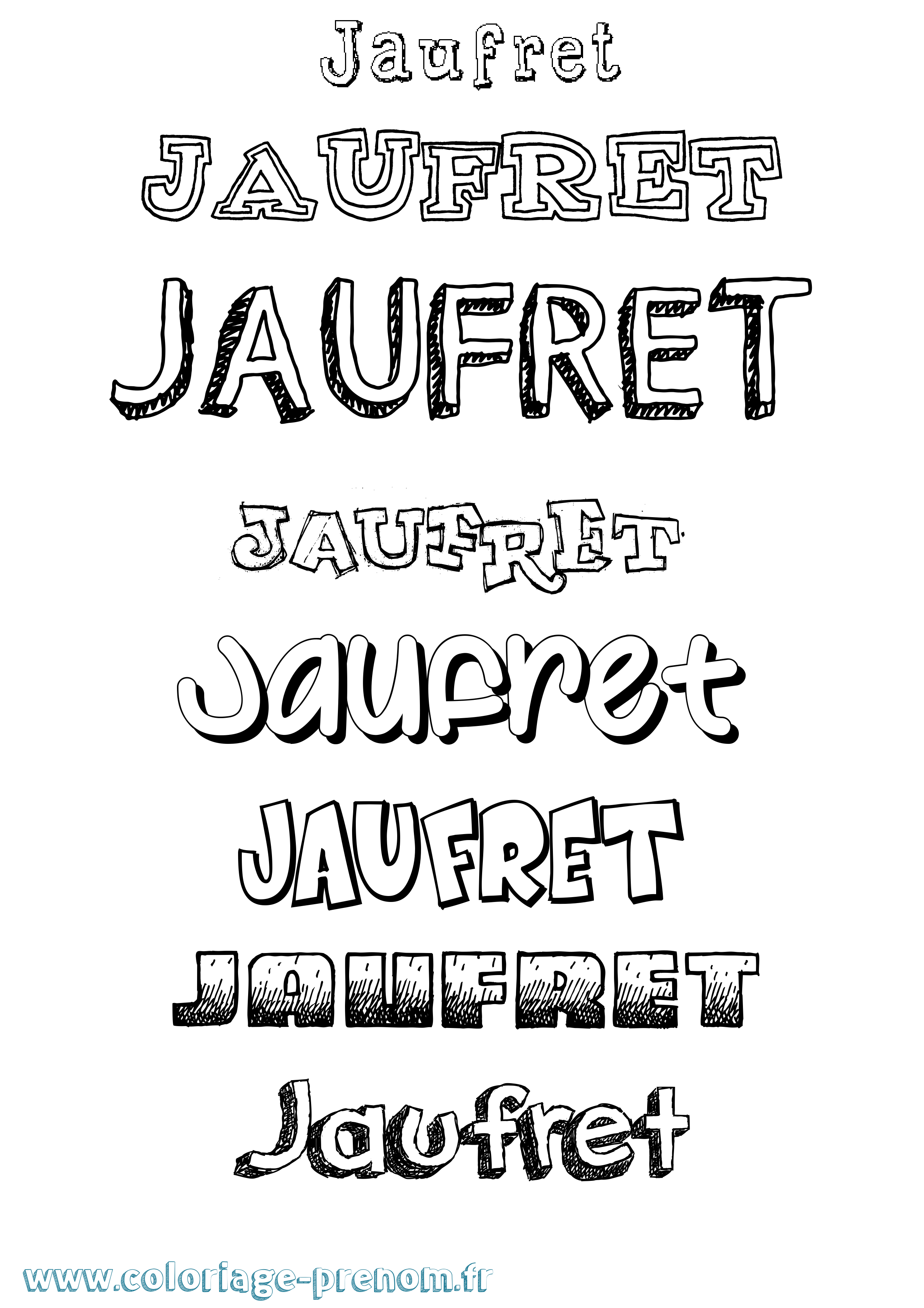 Coloriage prénom Jaufret Dessiné