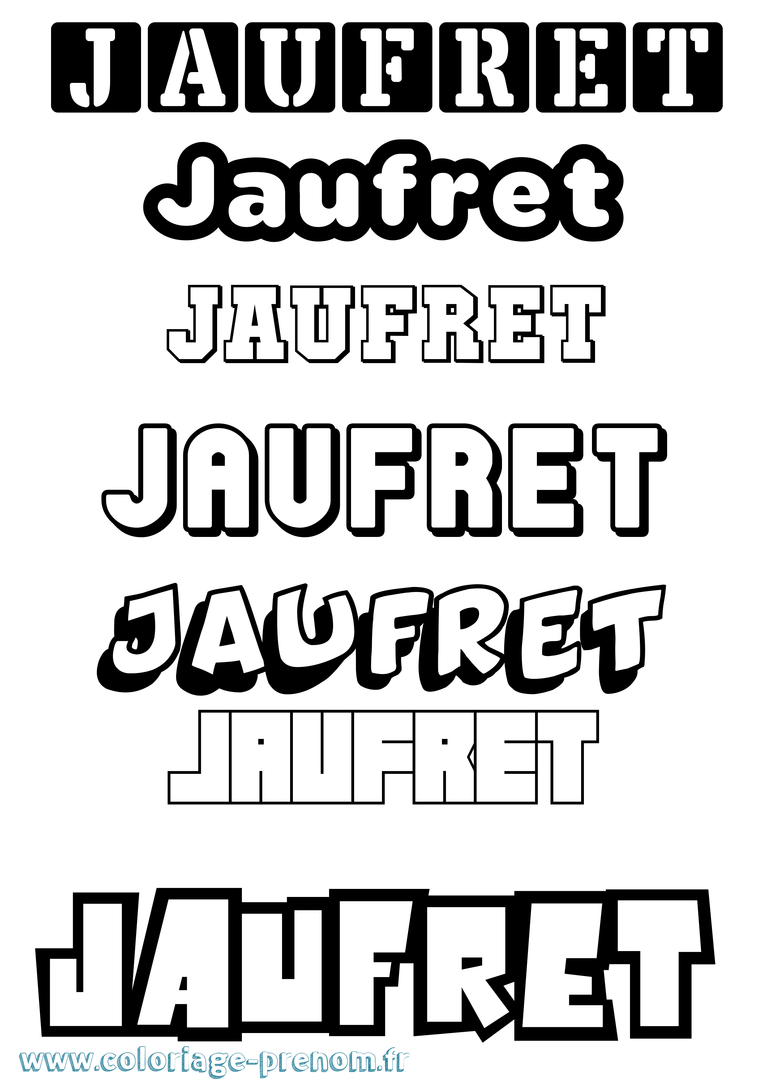 Coloriage prénom Jaufret Simple