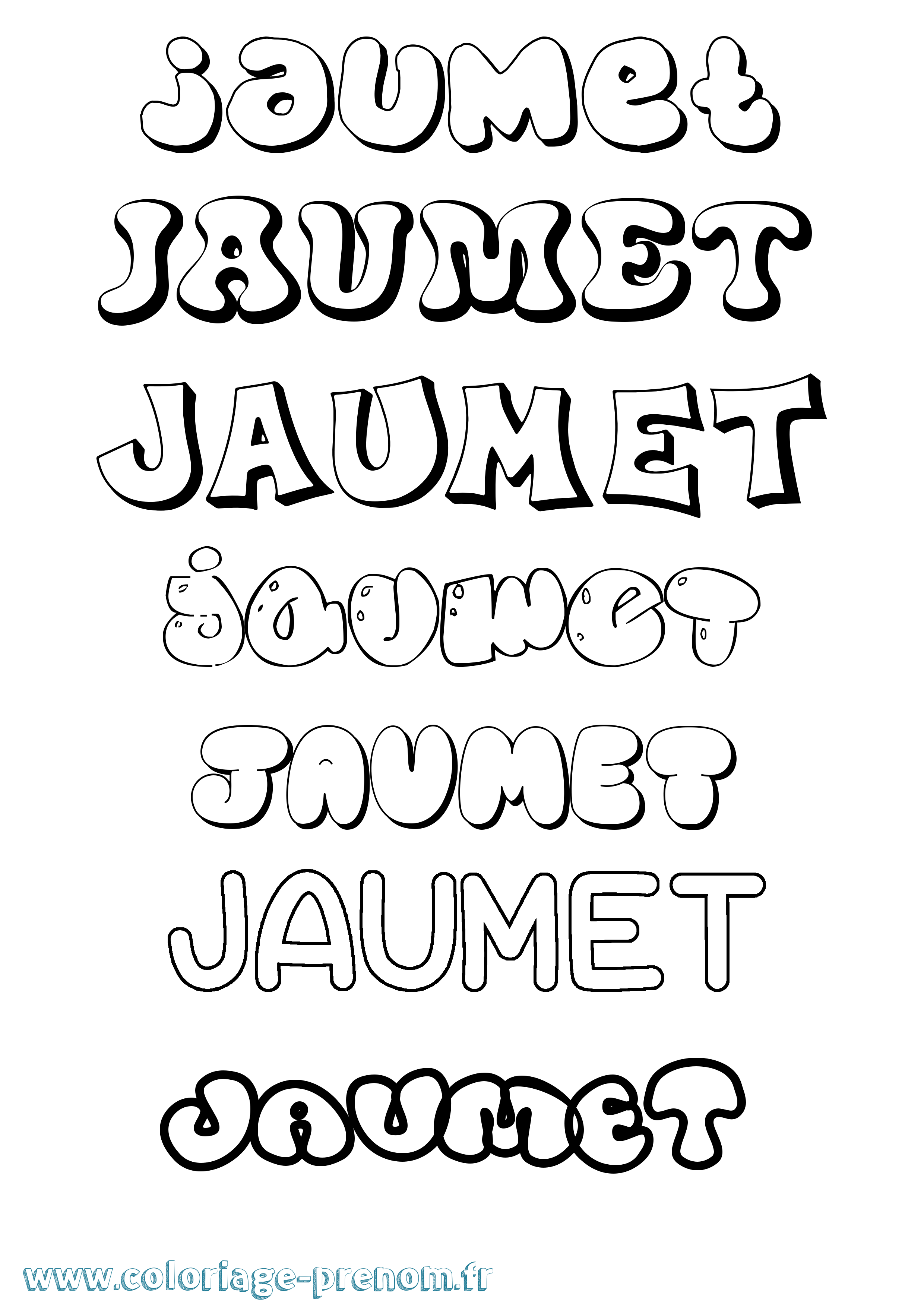 Coloriage Jaumet Bubble Coloriage prénom Jaumet Bubble