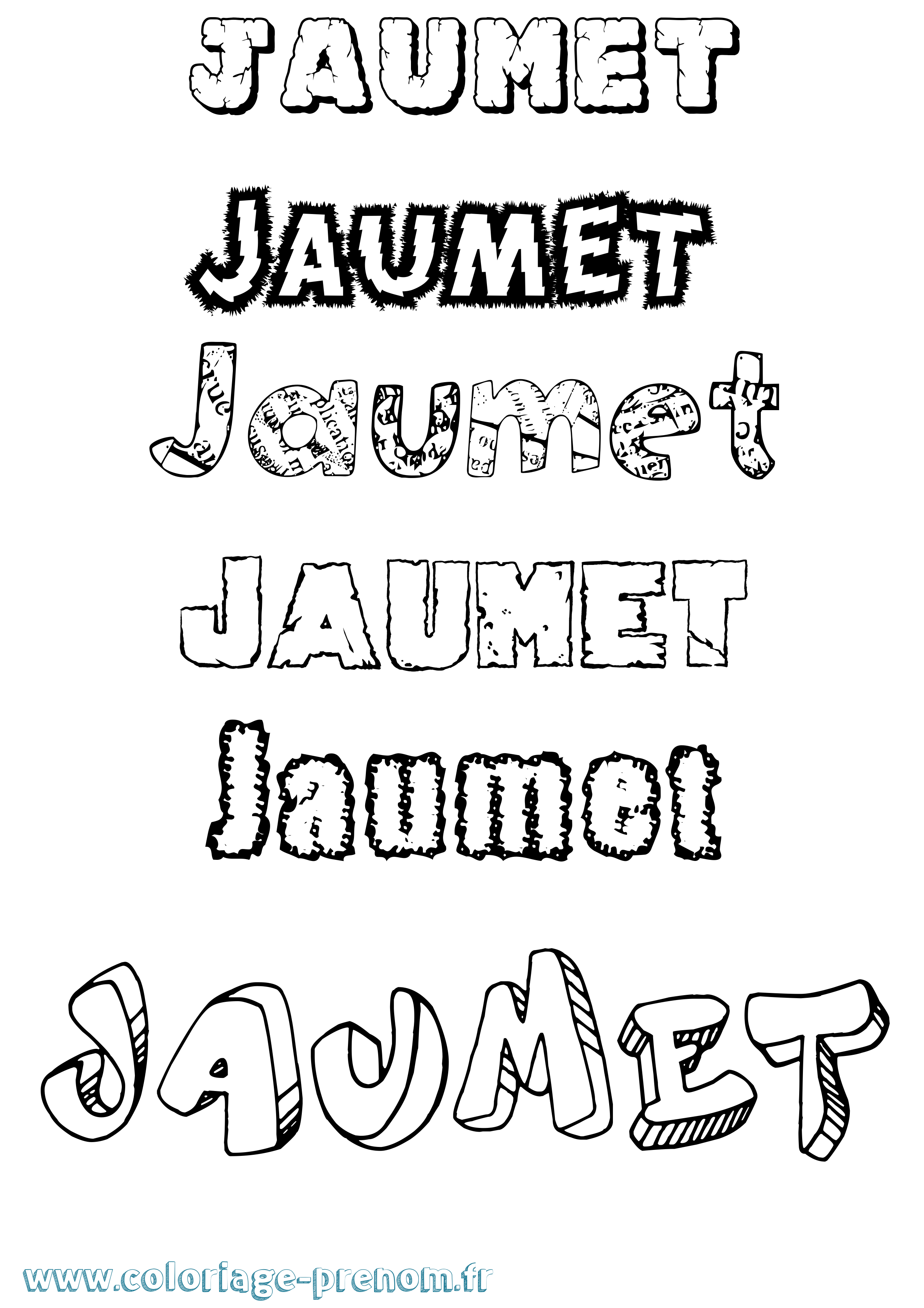 Coloriage Jaumet Destructuré Coloriage prénom Jaumet Destructuré