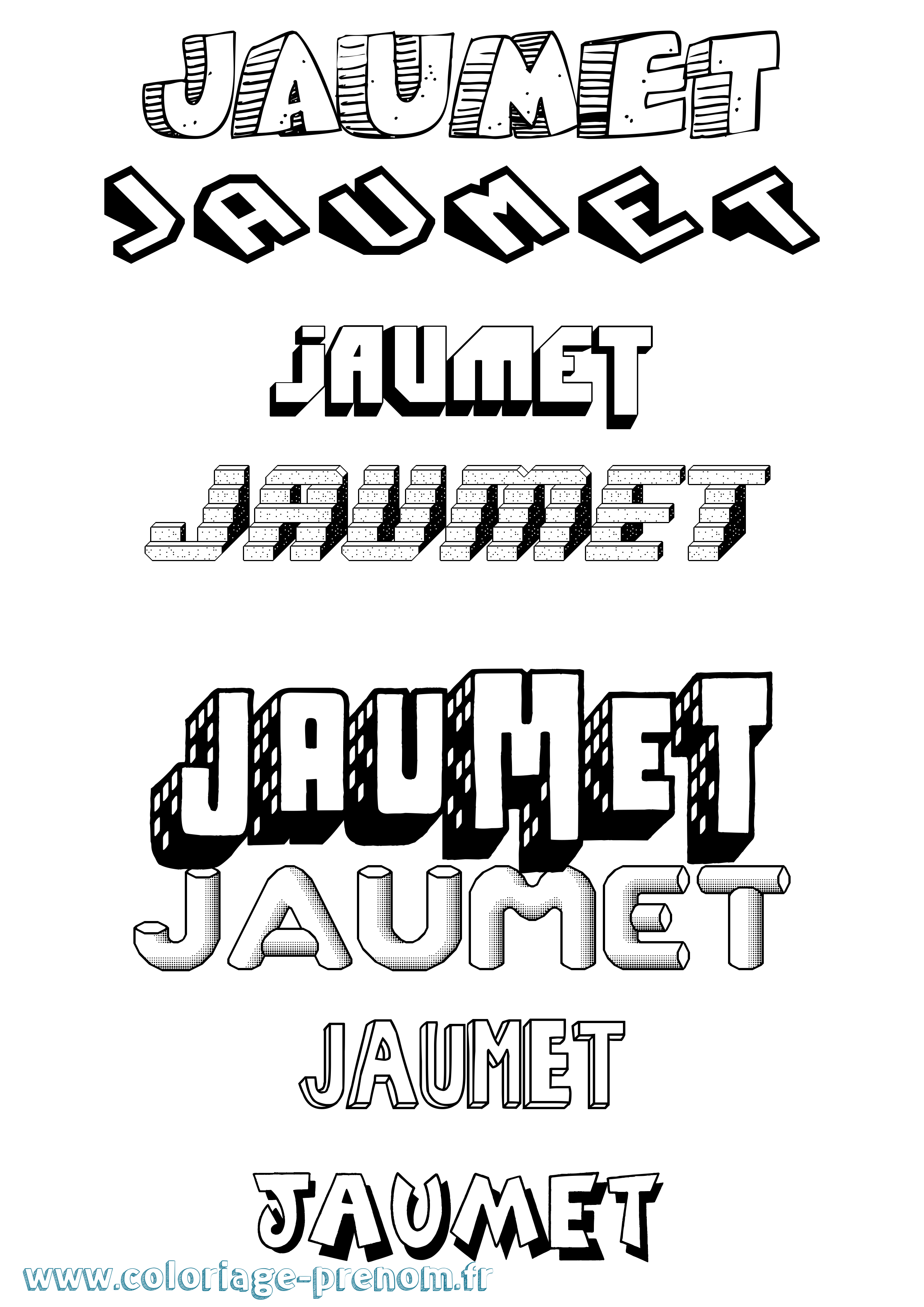 Coloriage Jaumet Effet 3D Coloriage prénom Jaumet Effet 3D