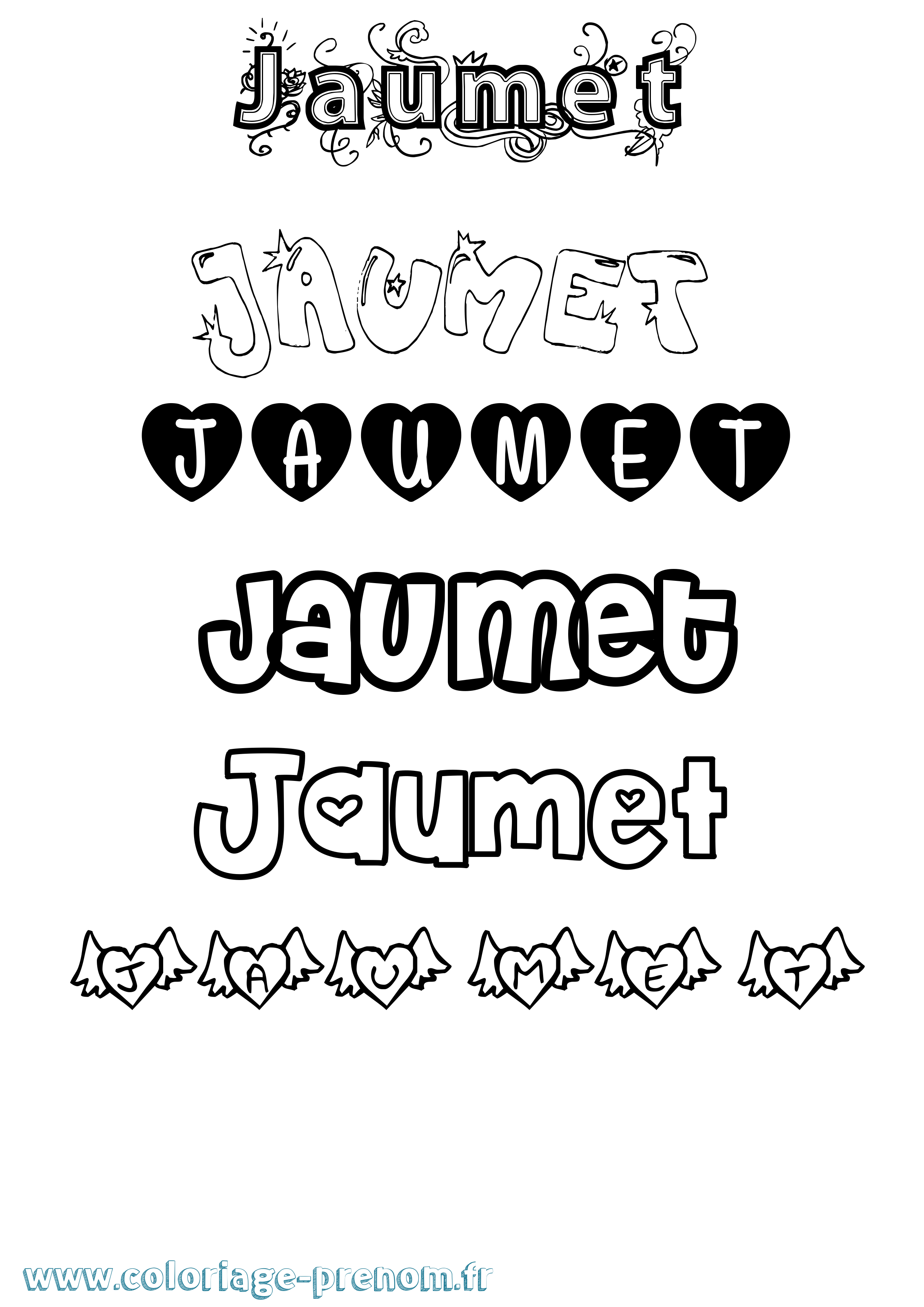 Coloriage Jaumet Girly Coloriage prénom Jaumet Girly