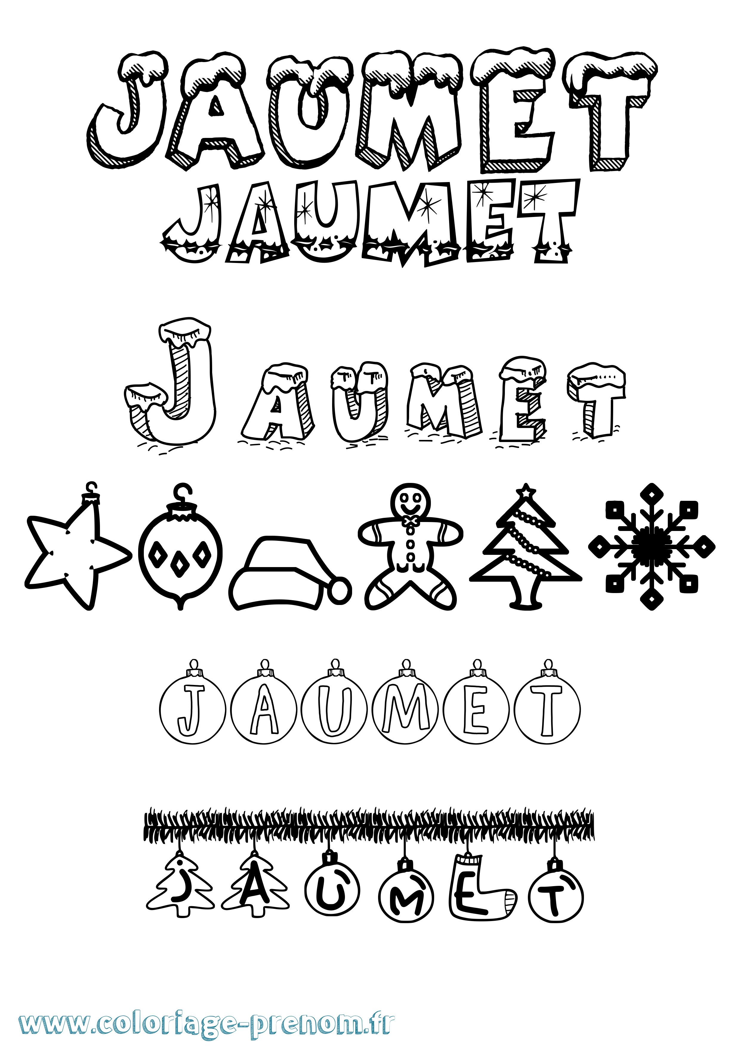 Coloriage Jaumet Noël Coloriage prénom Jaumet Noël