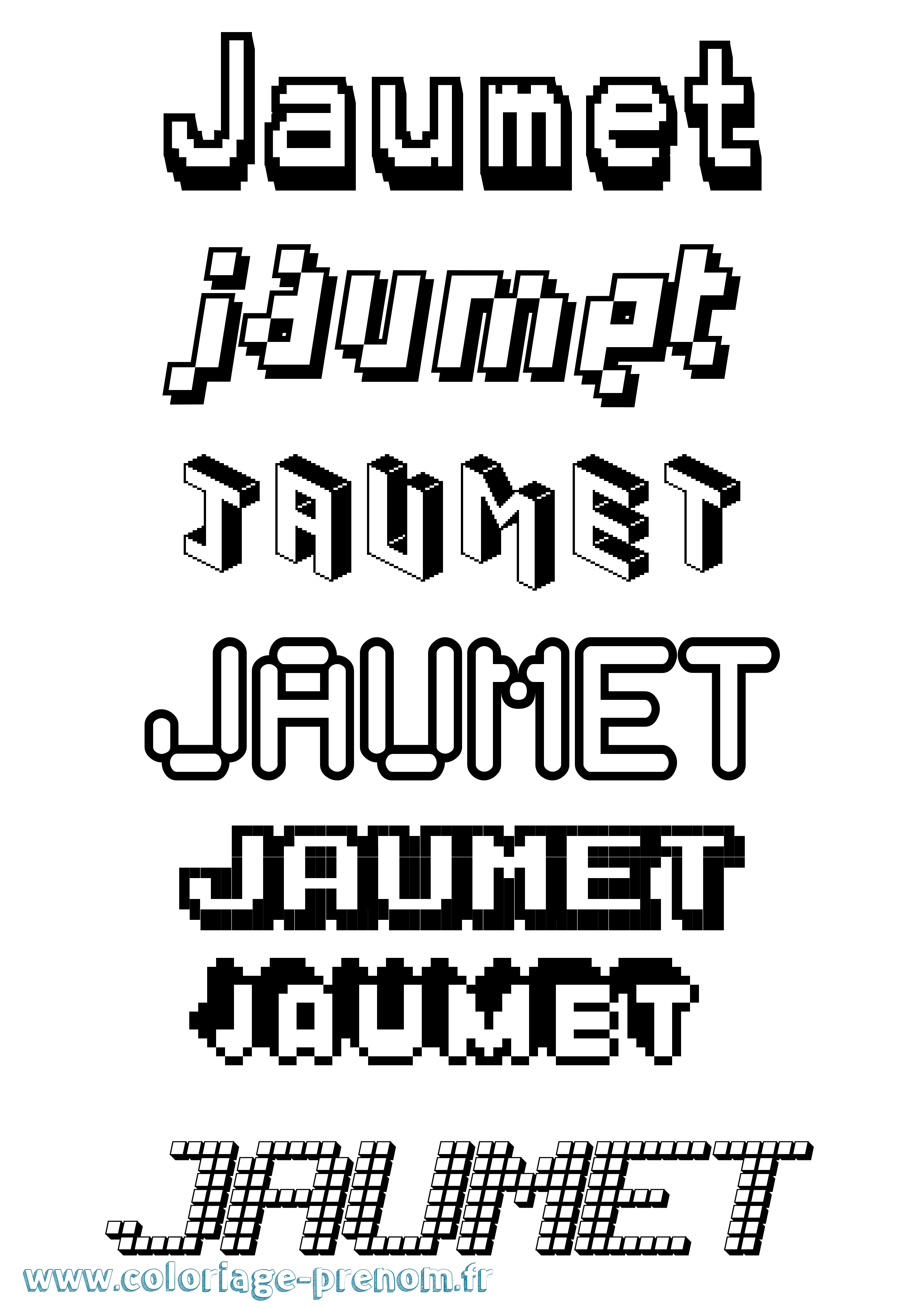 Coloriage Jaumet Pixel Coloriage prénom Jaumet Pixel