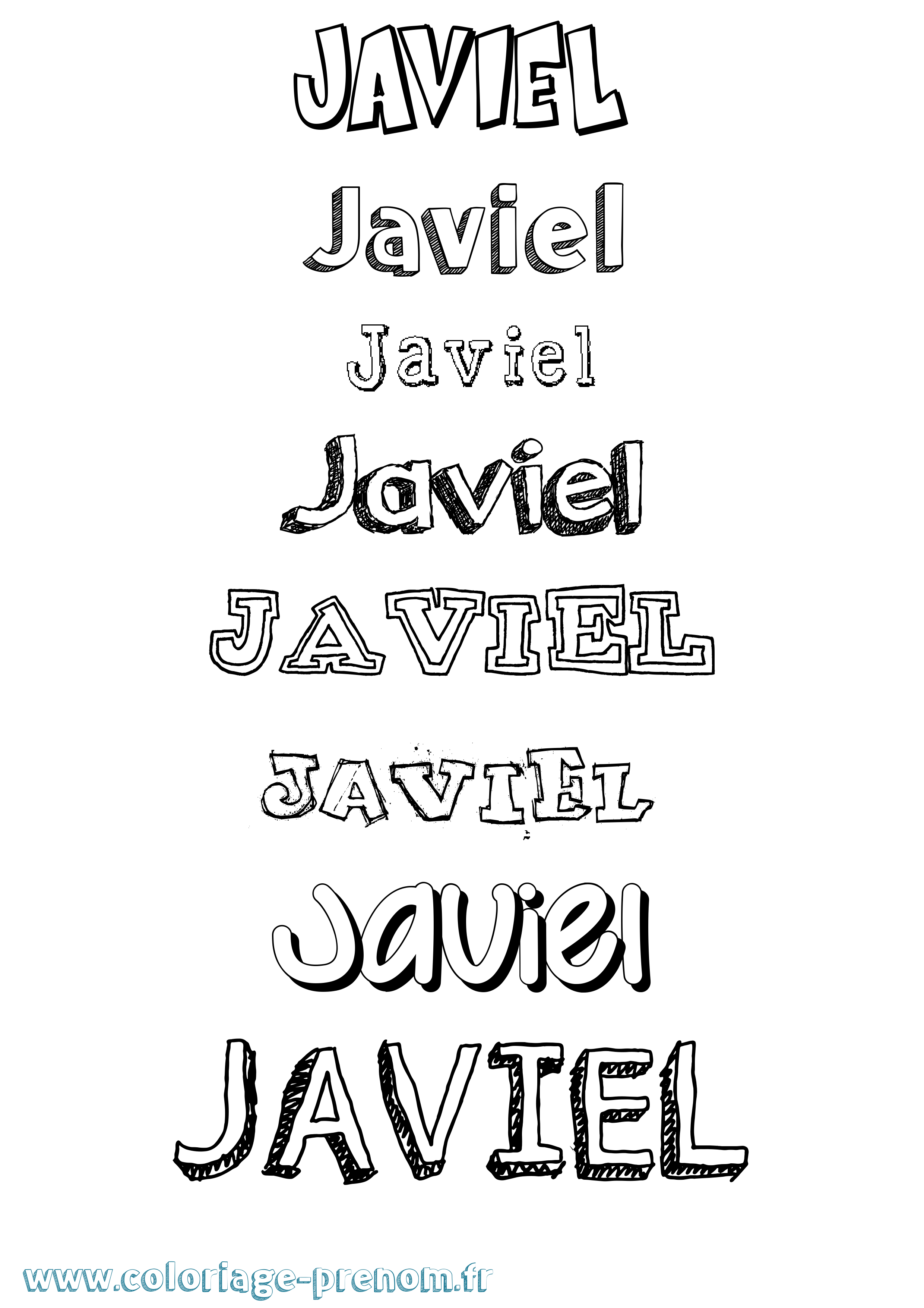 Coloriage prénom Javiel Dessiné