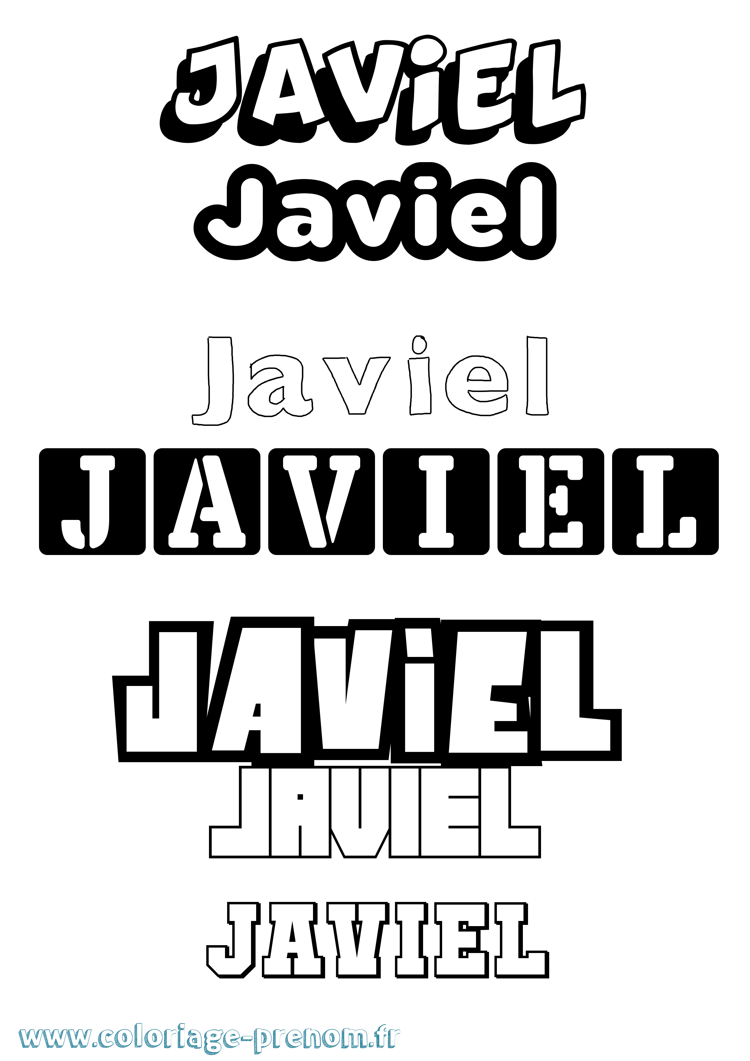 Coloriage prénom Javiel Simple